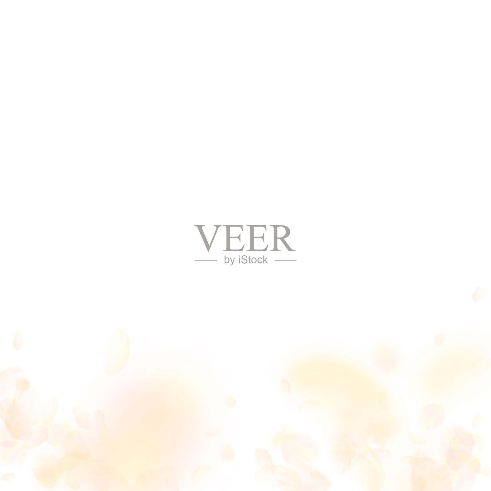 橘黄色的花瓣飘落，古色古香插画图片素材