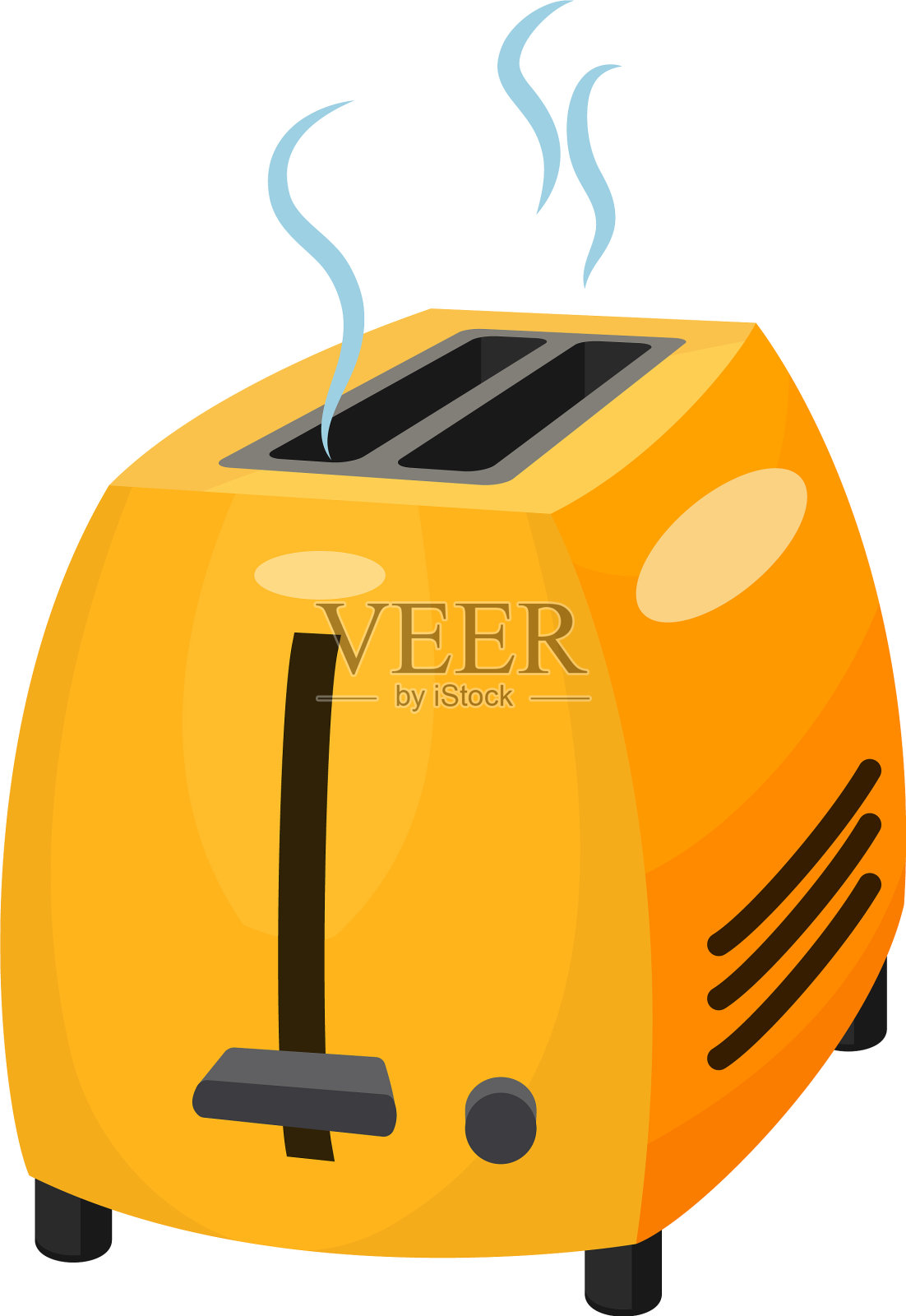 热烤面包机图标卡通风格设计元素图片