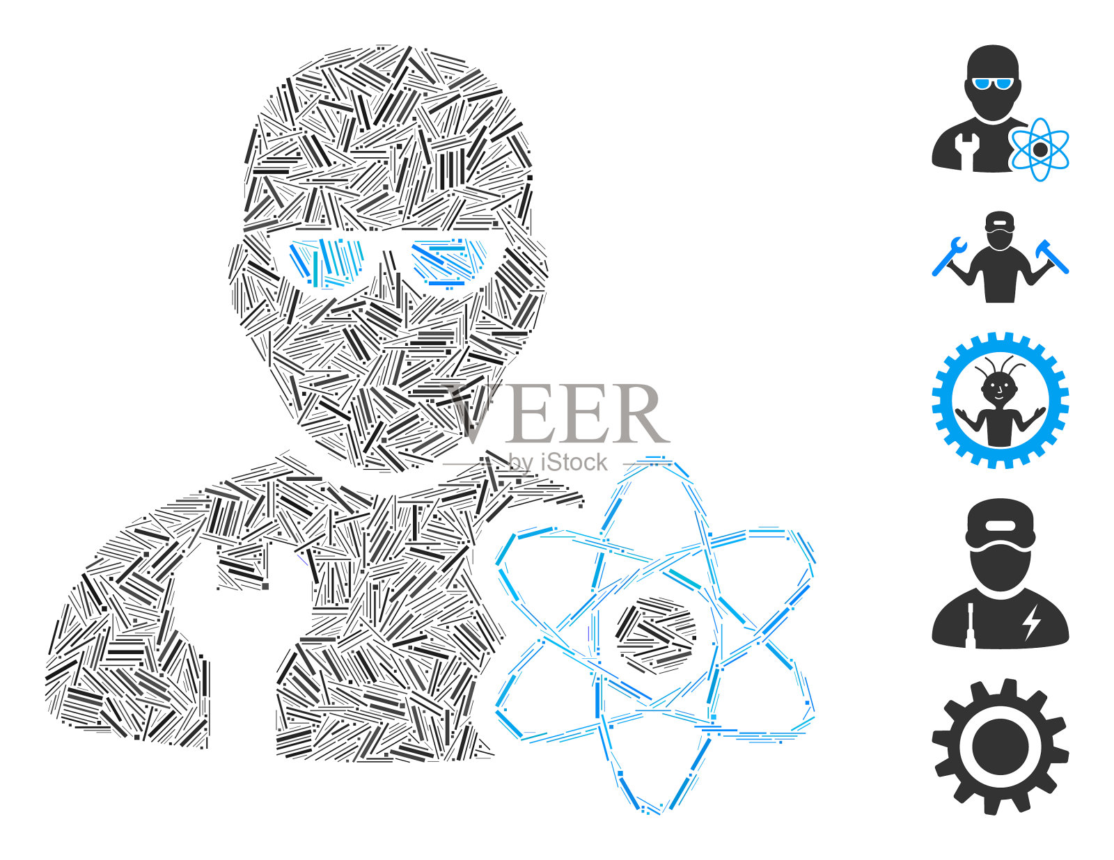 Hatch马赛克电源工程师图标插画图片素材