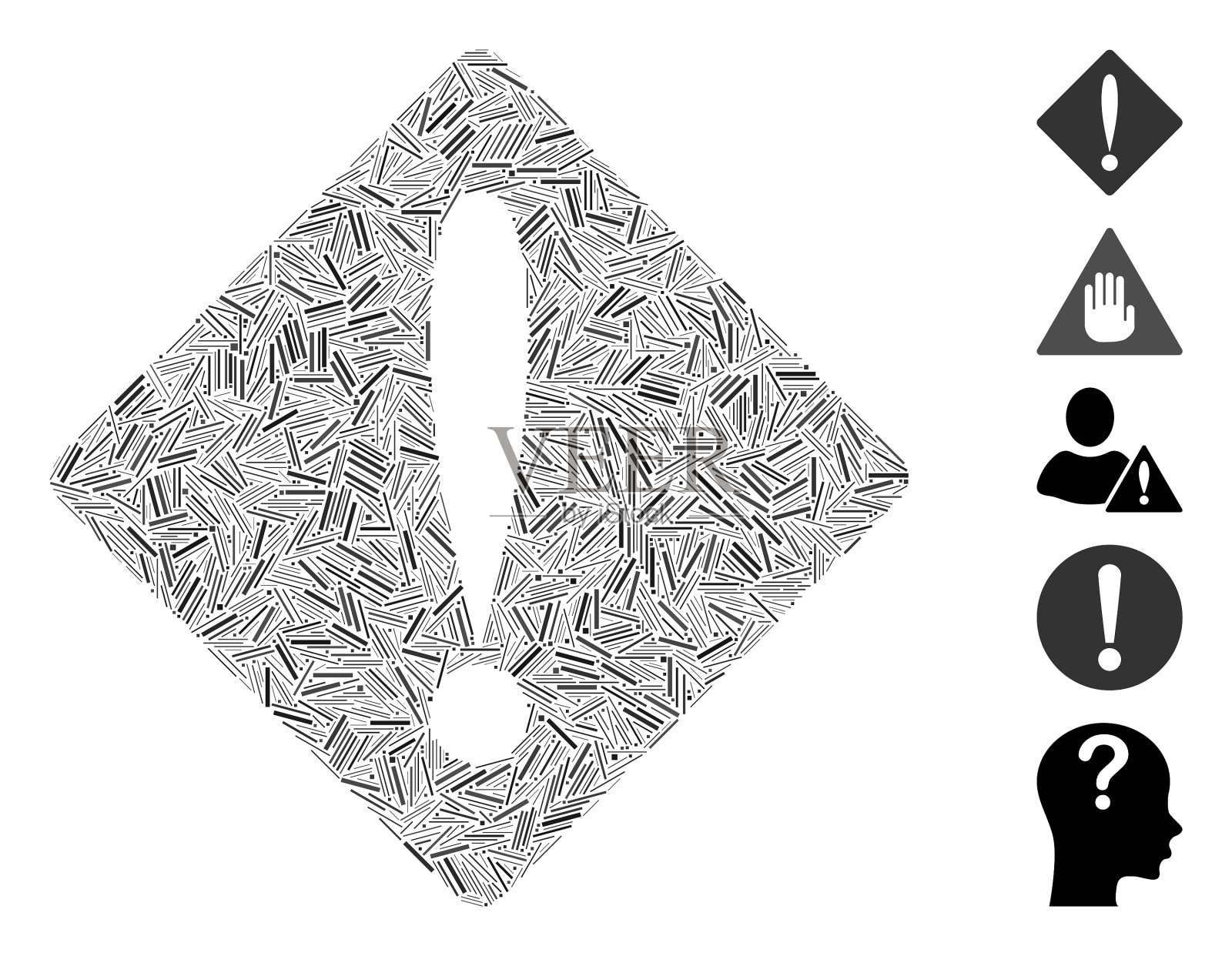 Hatch Mosaic问题图标插画图片素材