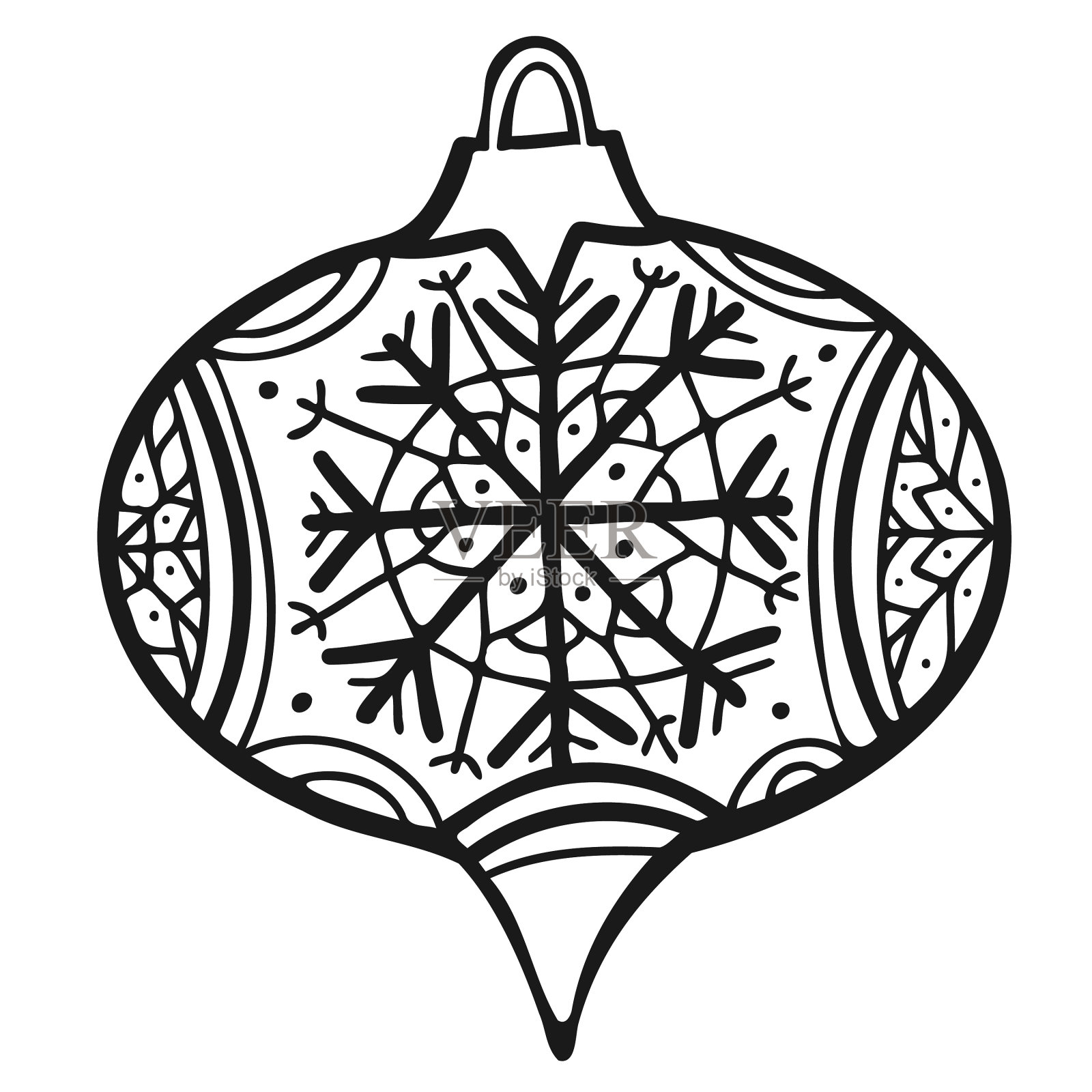 孤立的黑白抽象插画图片素材