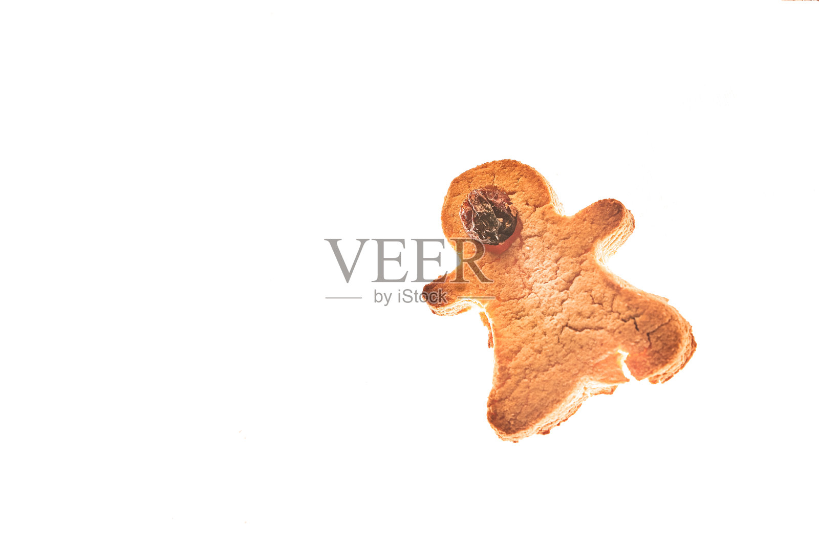 姜饼人在孤立的白色背景上照片摄影图片