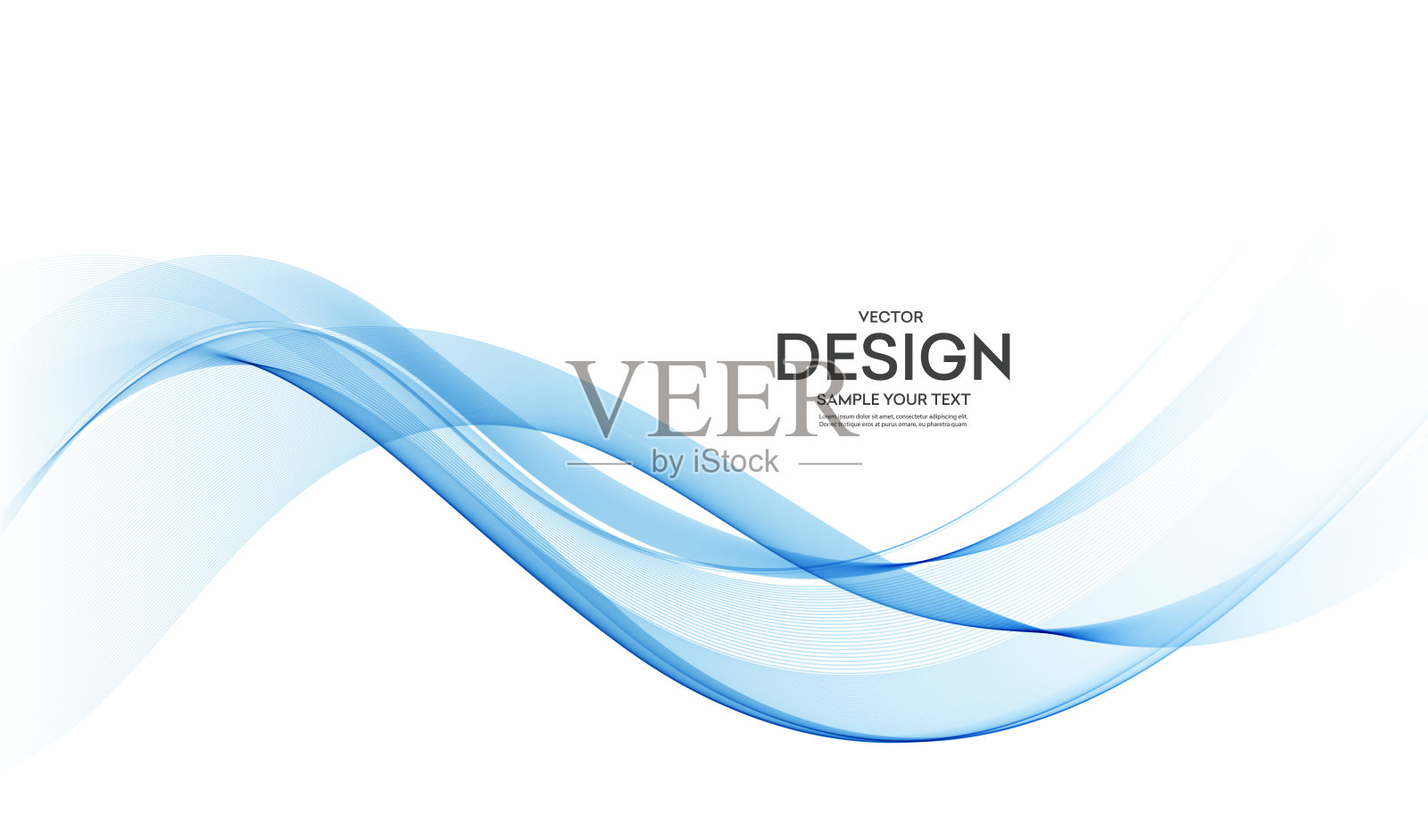 矢量蓝色抽象波浪设计元素插画图片素材