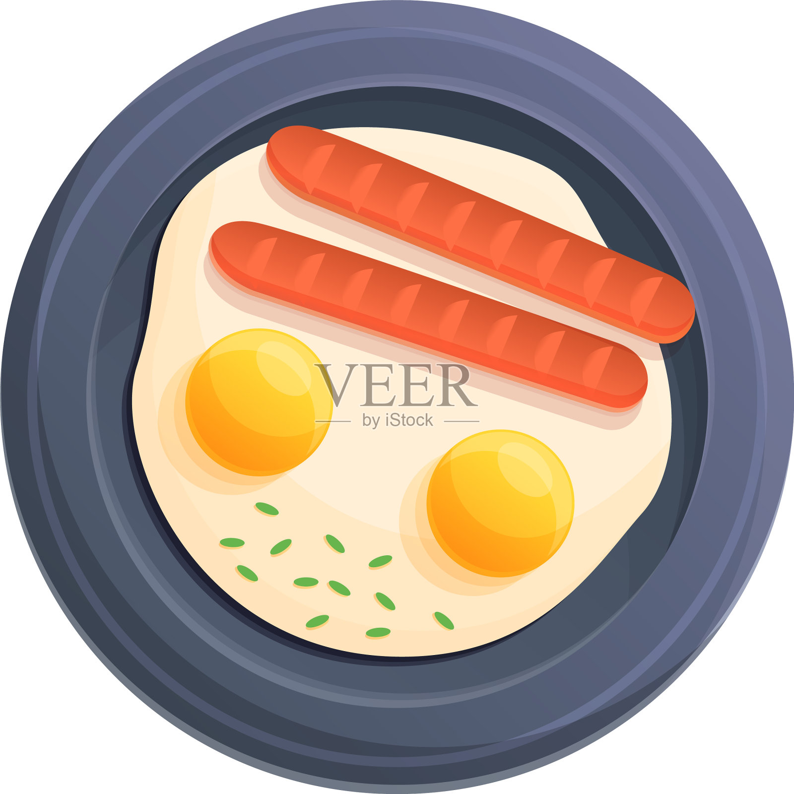 煎蛋图标卡通风格设计元素图片