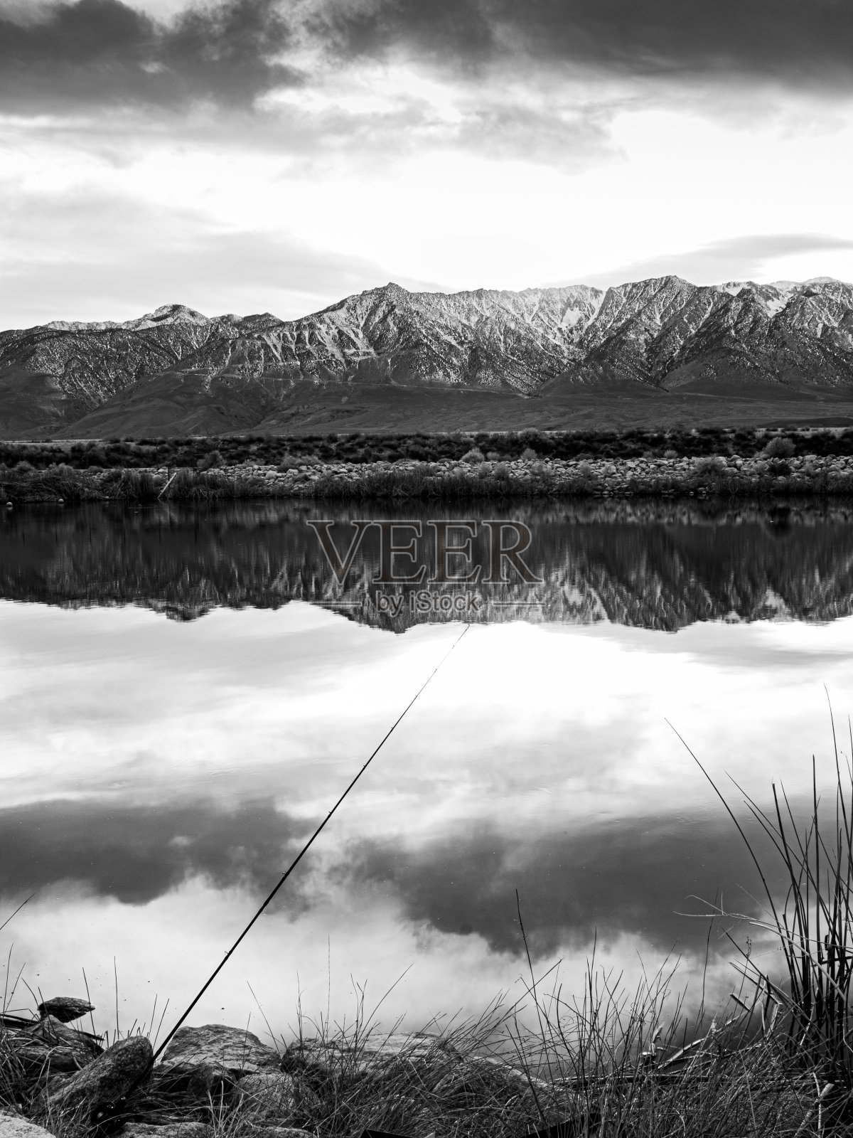 钓鱼反射照片摄影图片