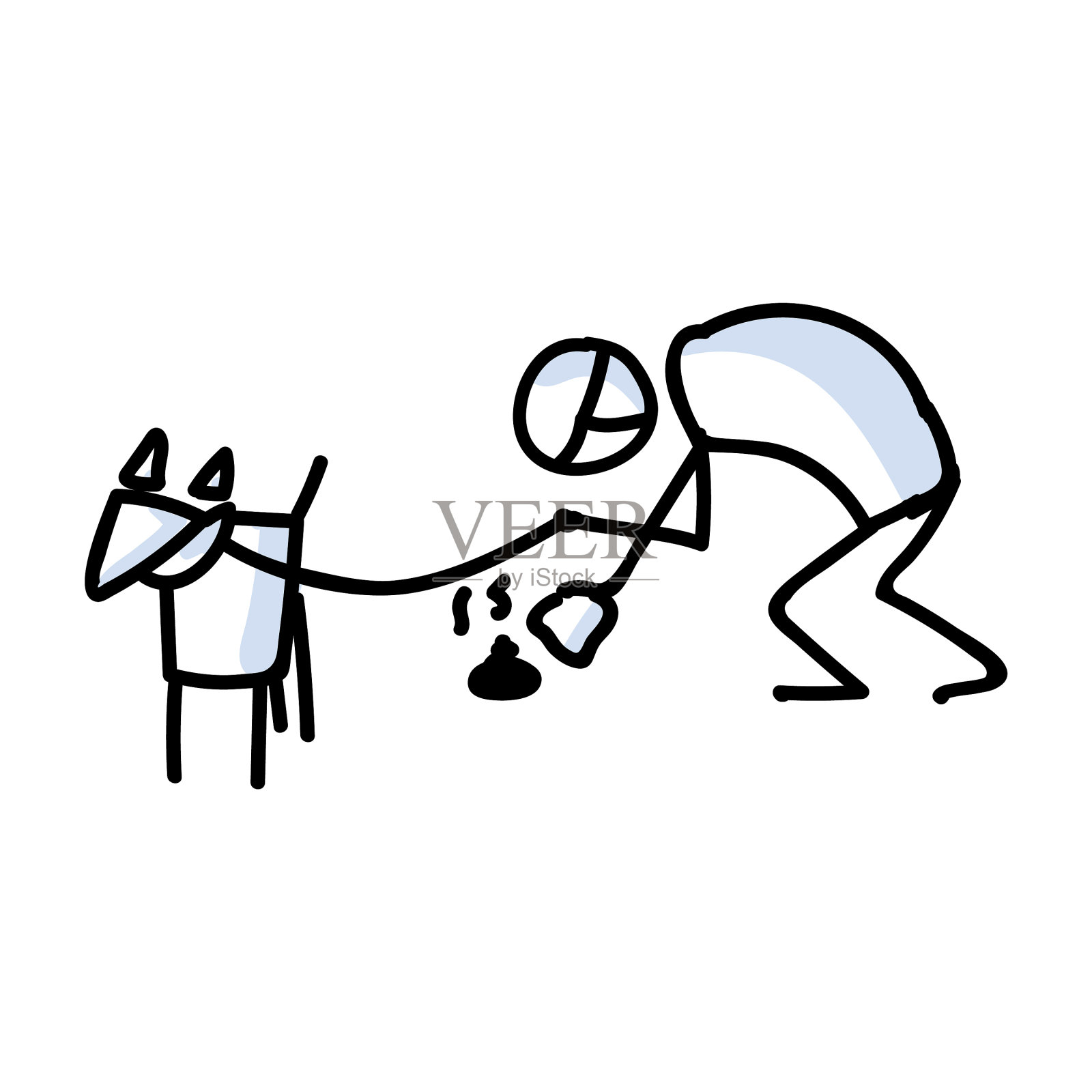 可爱的棍棒图狗清理clipart设计元素图片