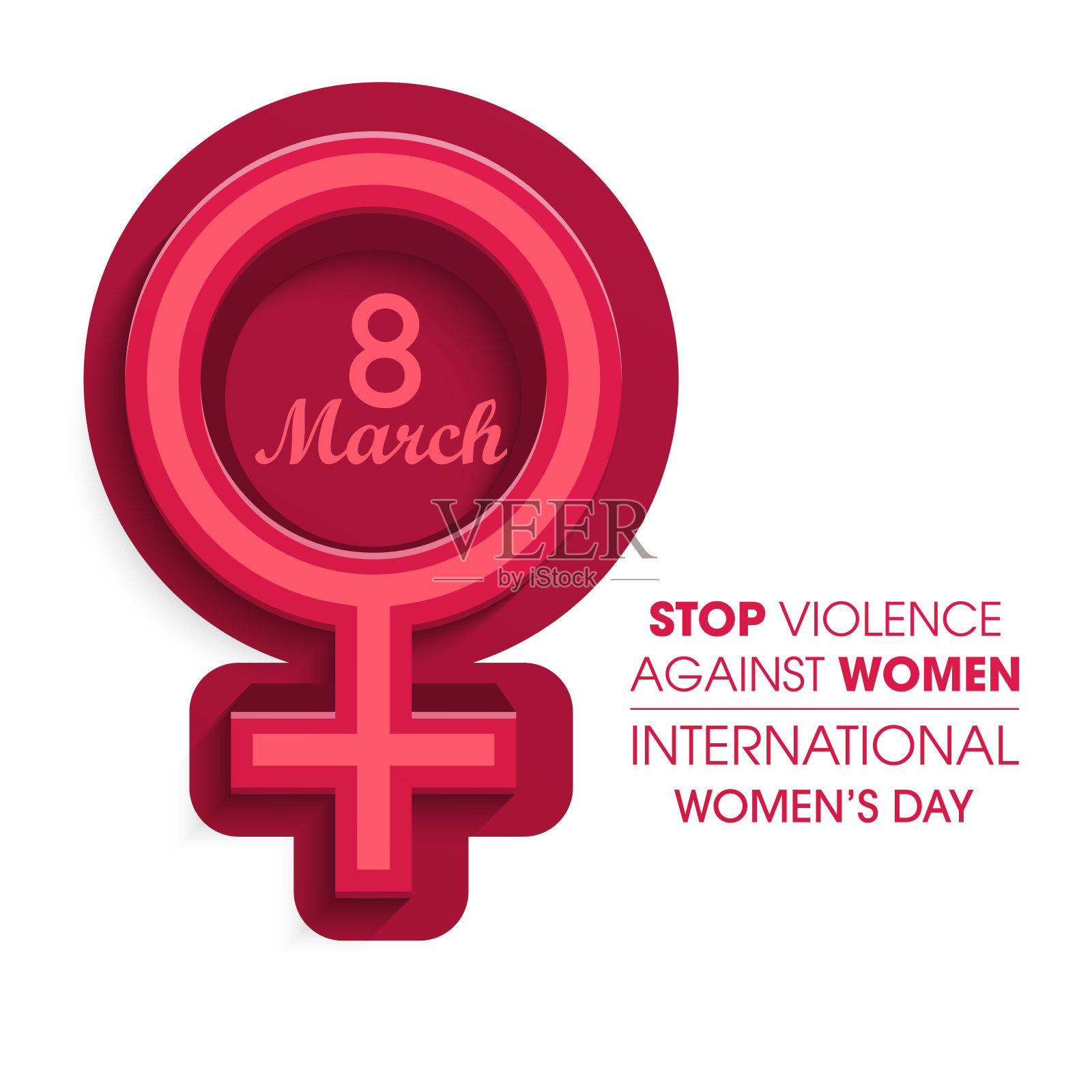 3月8日，飘飘然的妇女节快乐横幅。插画图片素材