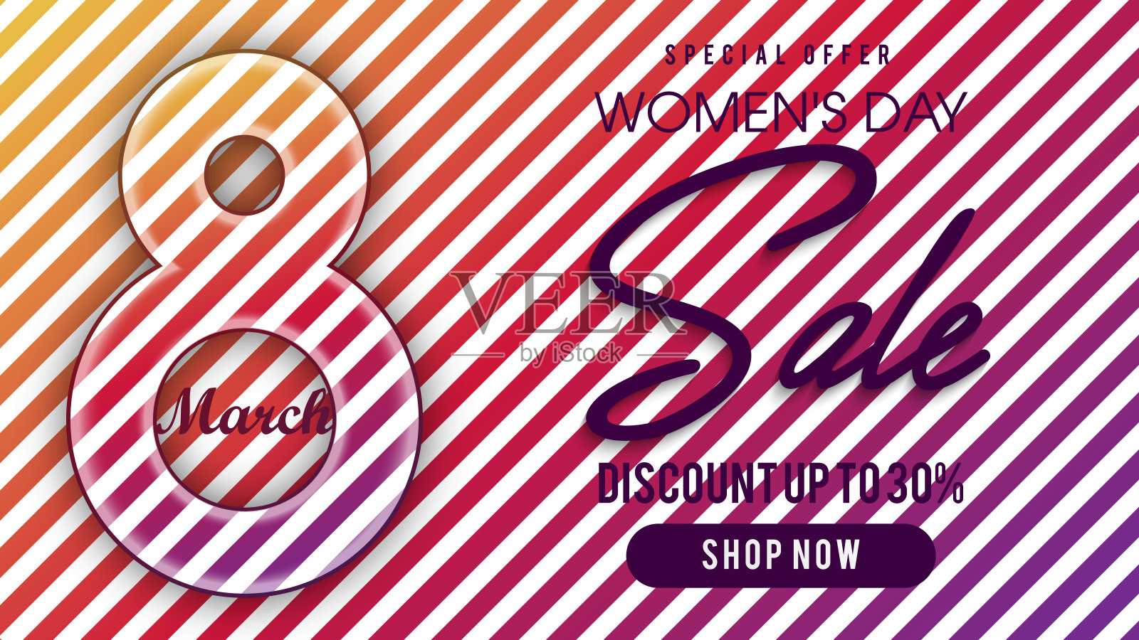 3月8日。国际妇女节。设计模板素材