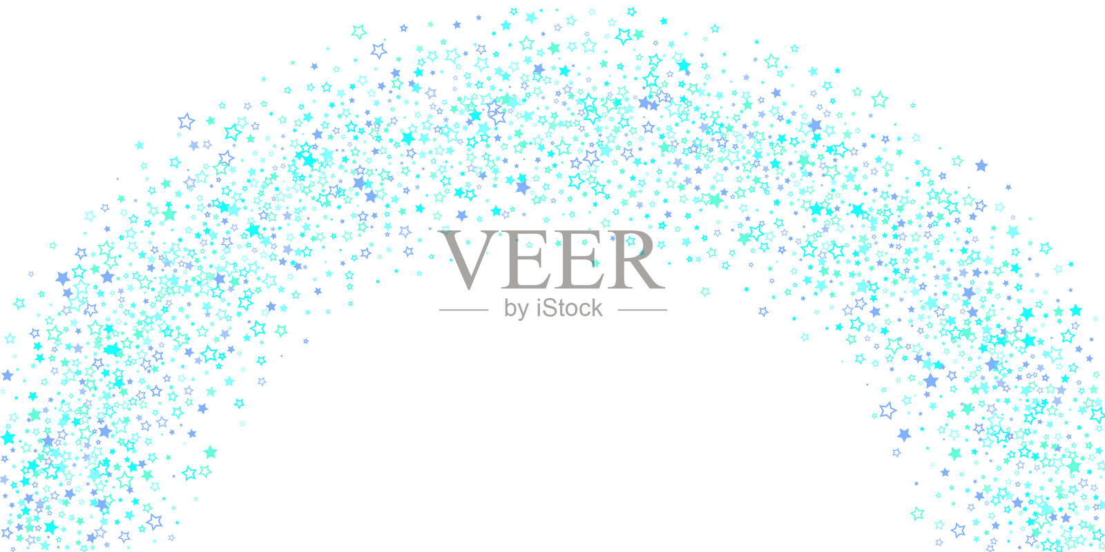 蓝色，青色，绿松石色，星星色，五彩纸屑设计元素图片