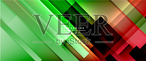 动态线条上的流体颜色梯度流行设计模板素材