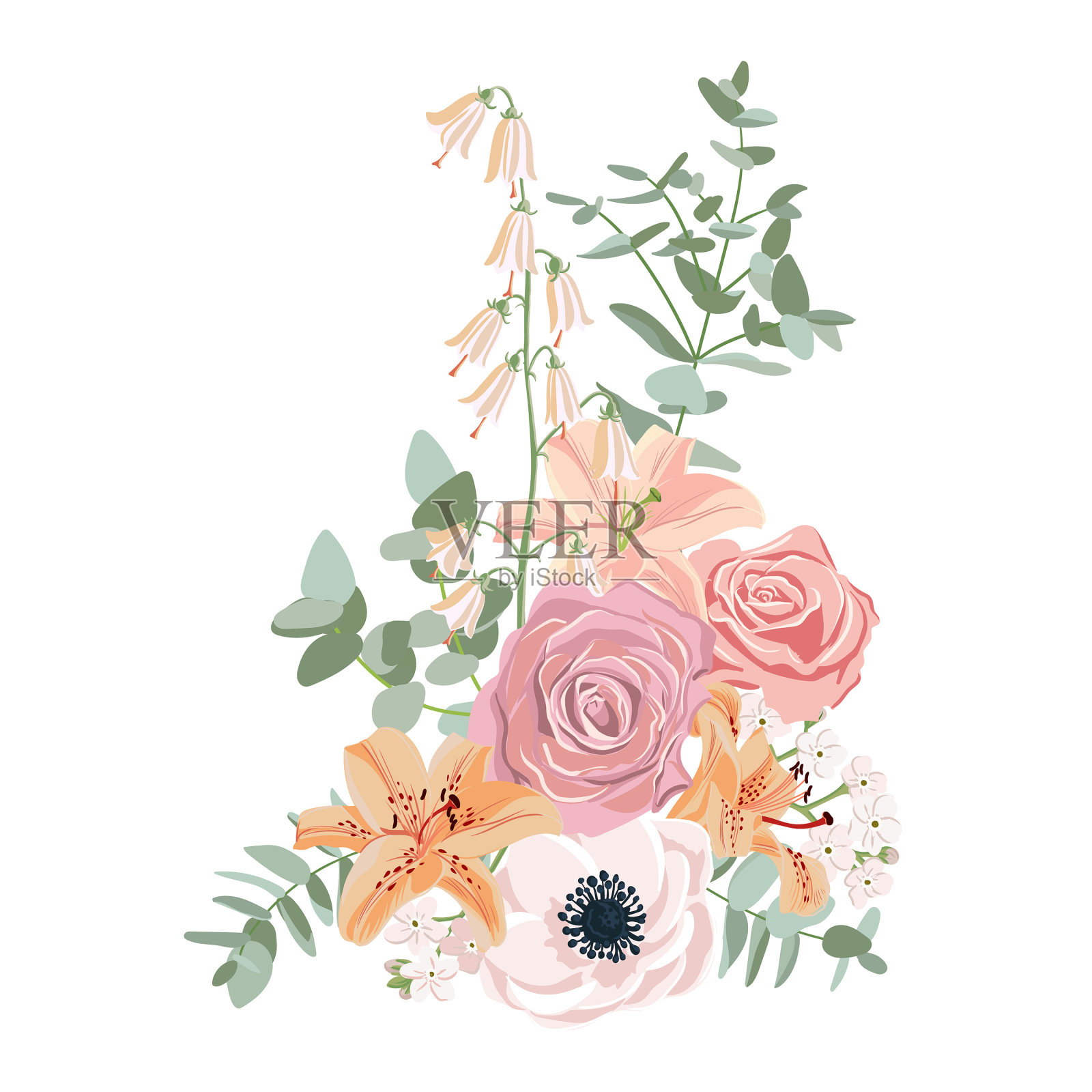 画花组成设计元素图片