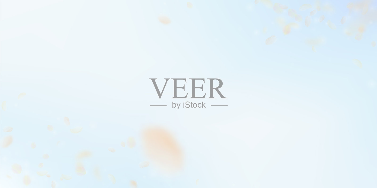 橙黄色的花瓣飘落下来，清新的ro插画图片素材