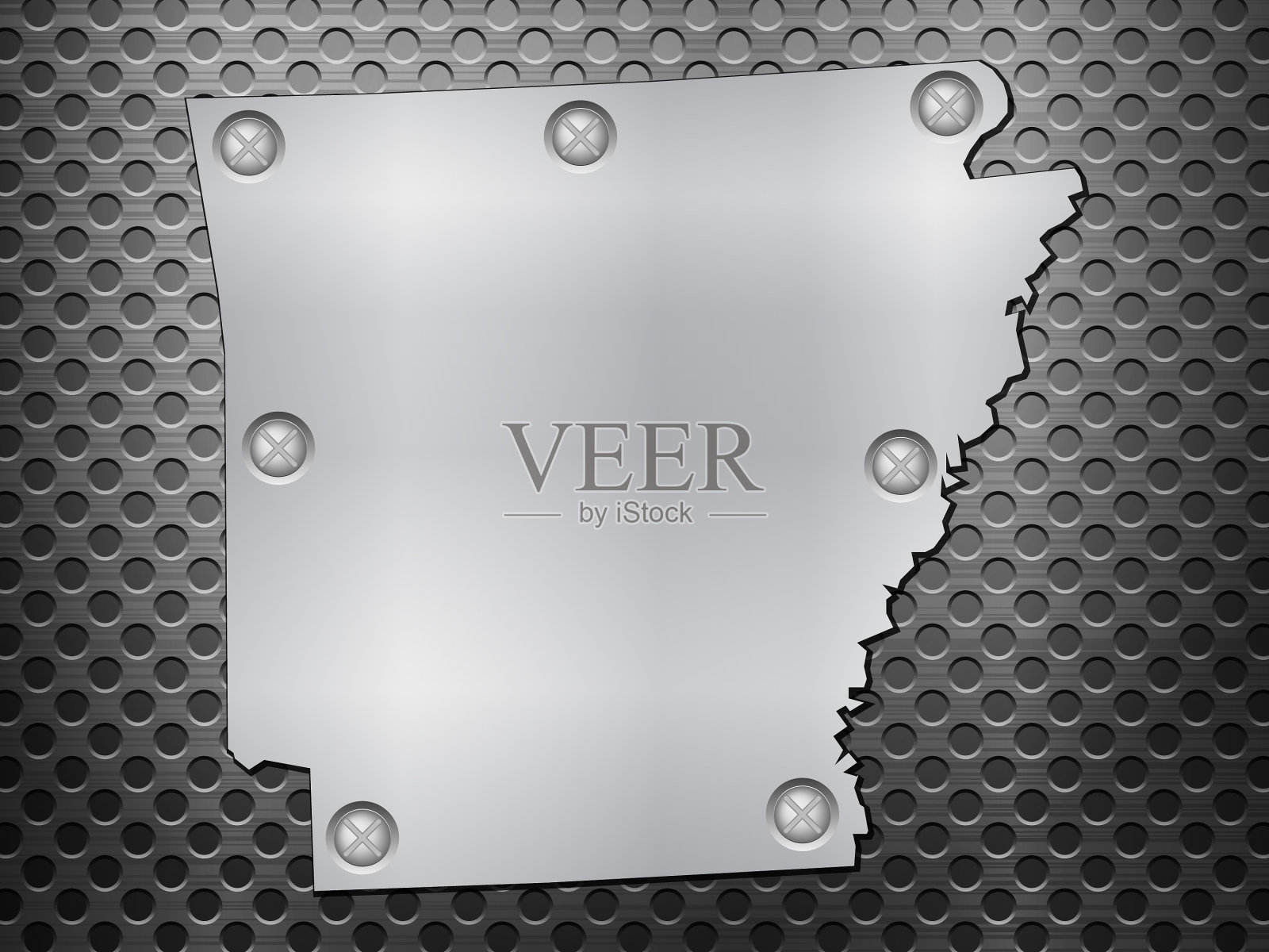 阿肯色金属地图插画图片素材