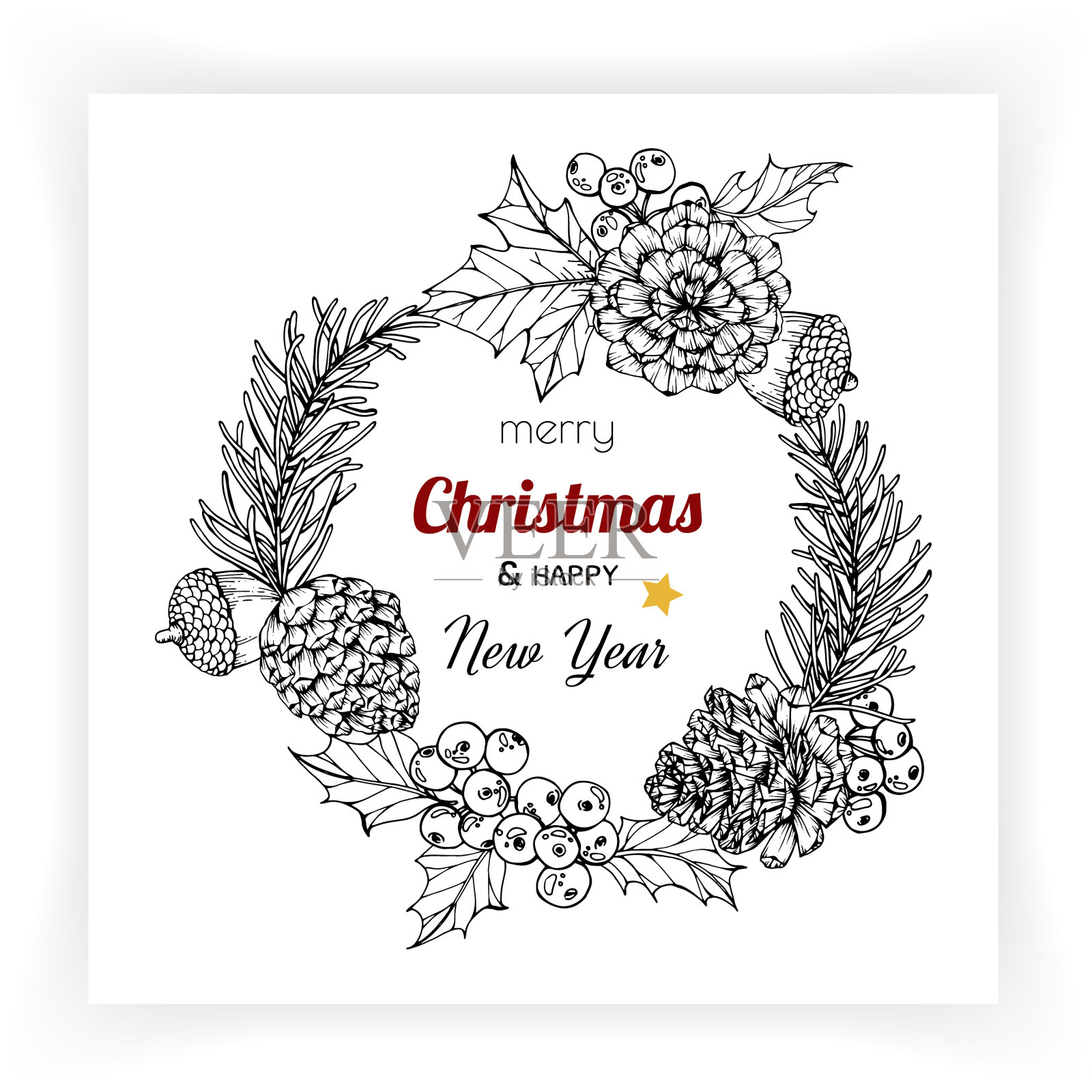 圣诞和新年的背景和问候设计元素图片