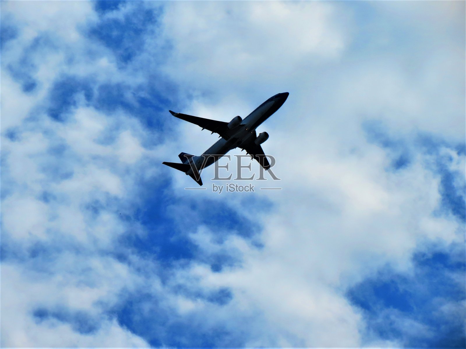 空中的飞机。照片摄影图片