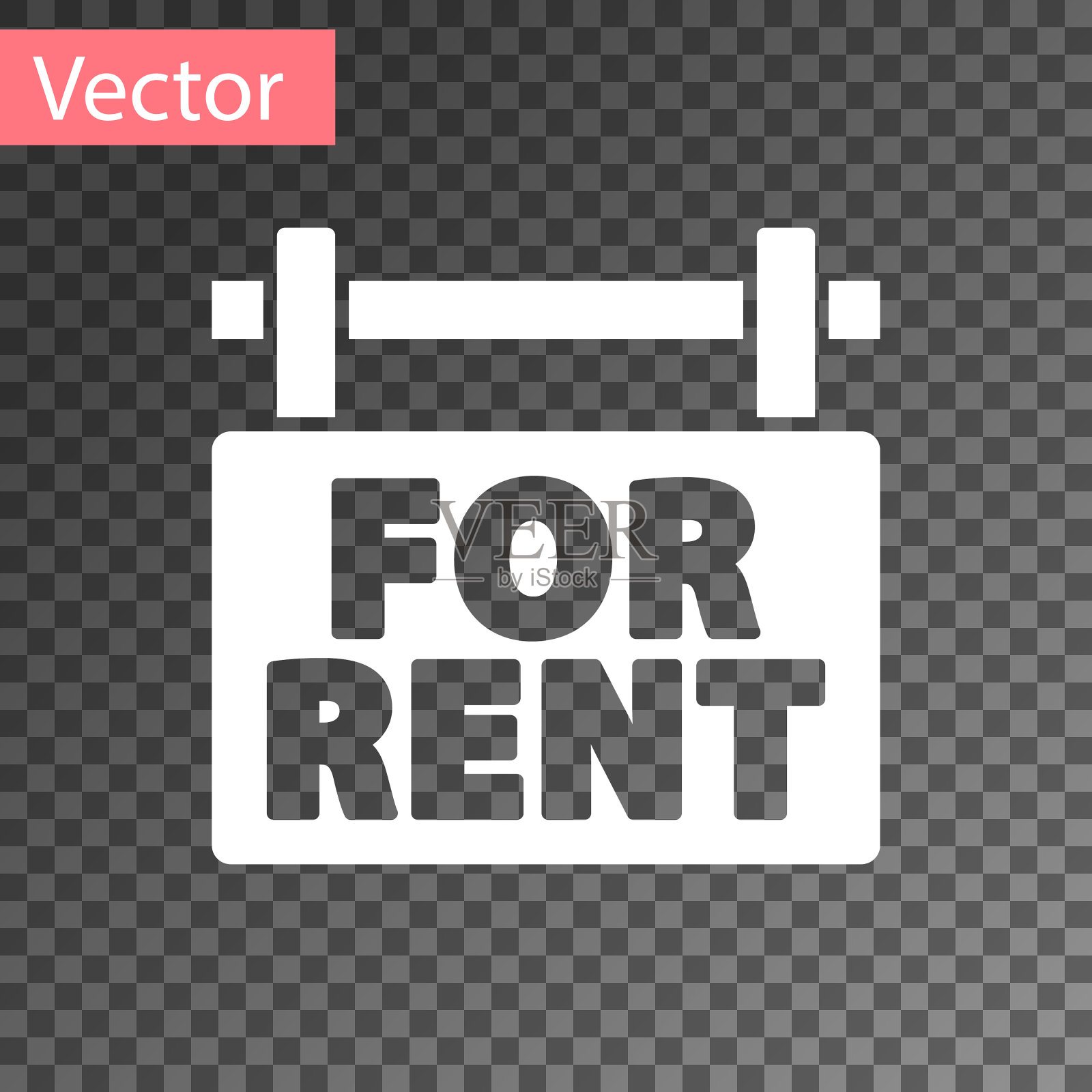 白色悬挂标志与文字租赁图标图标素材