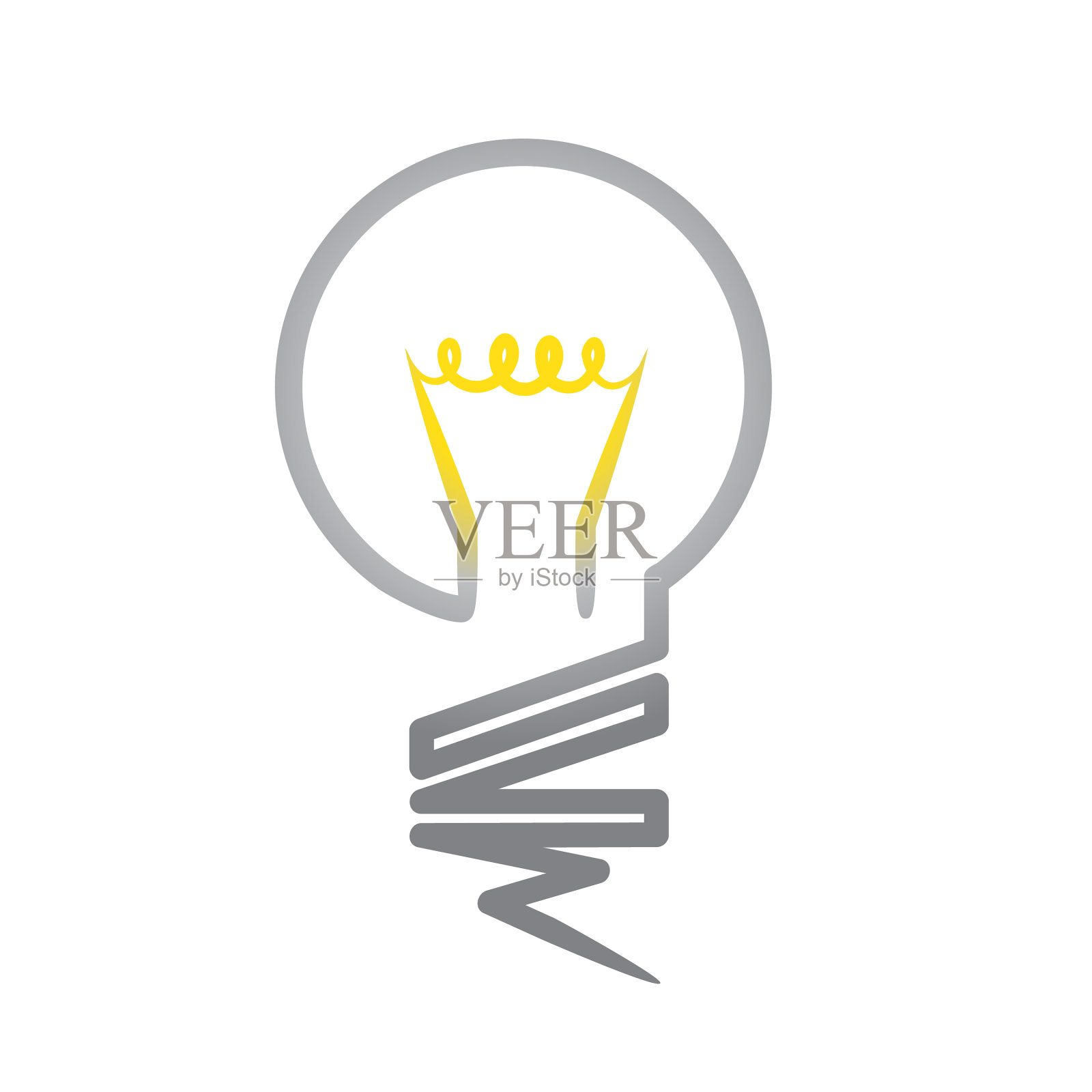 灯泡图标在白色背景上的概念图标素材