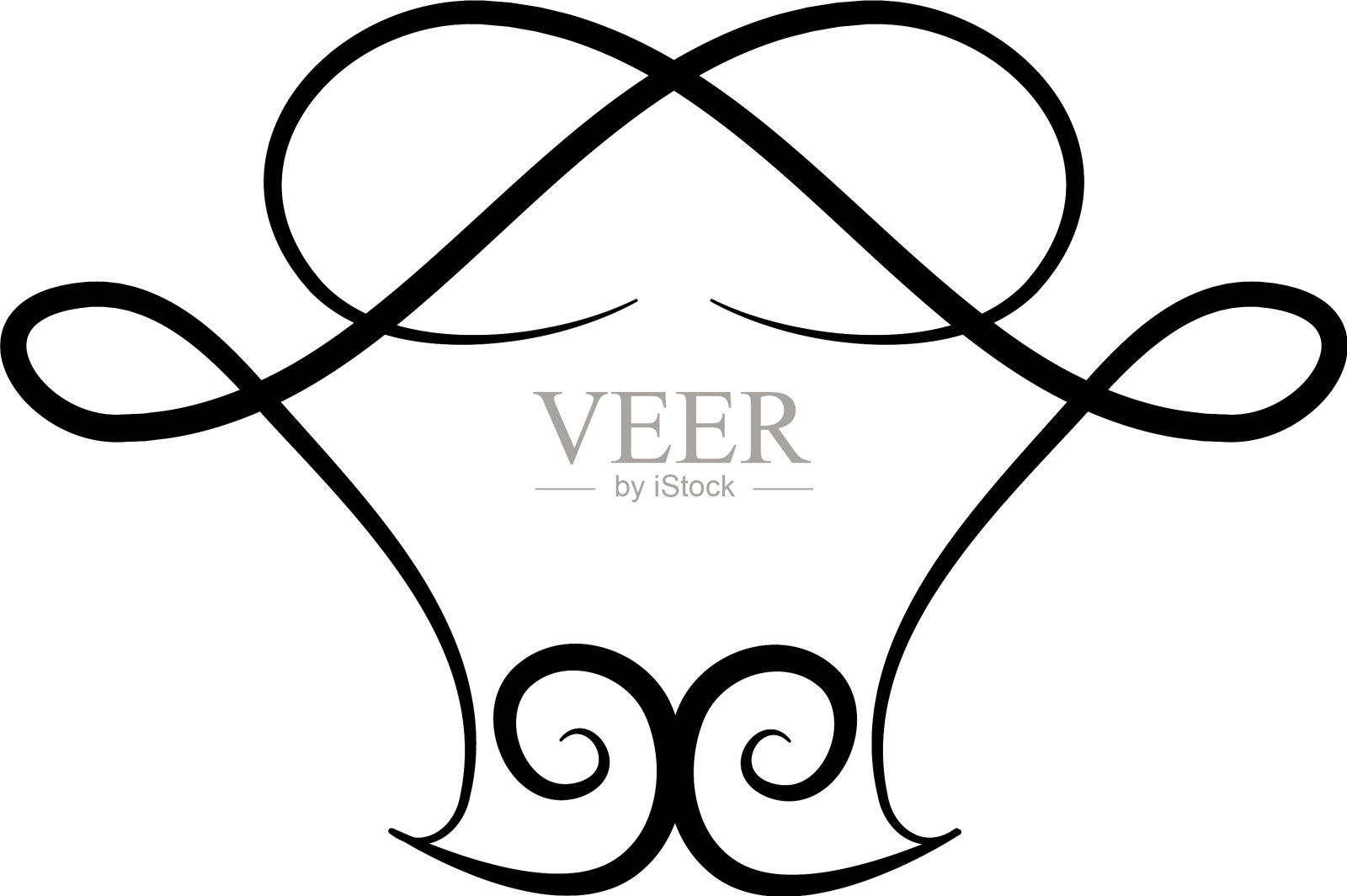 装饰旋涡分隔图标剪影风格设计元素图片