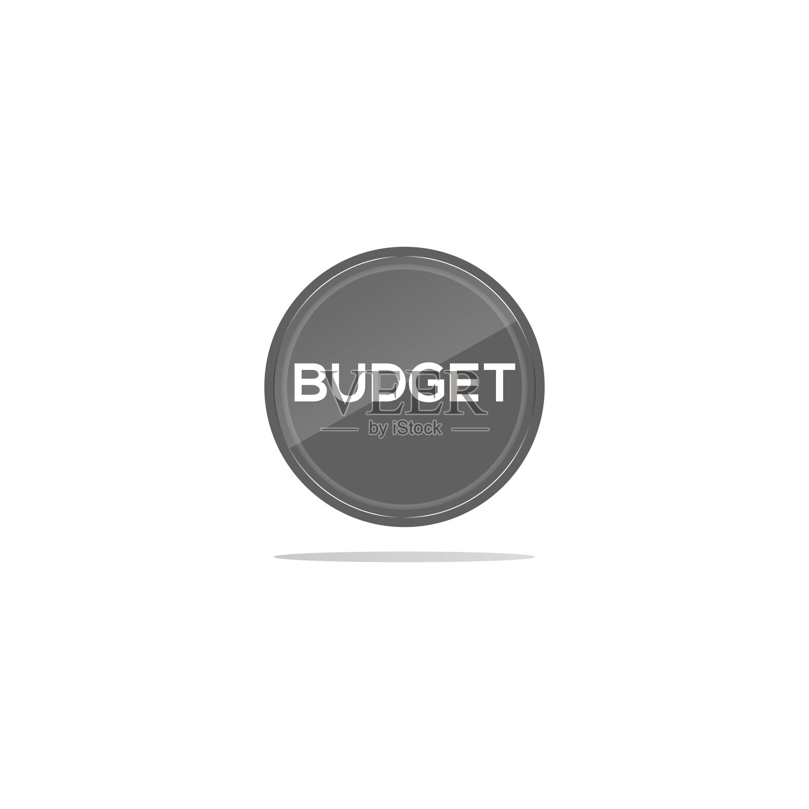 灰色圆圈内的招聘预算文字图标素材
