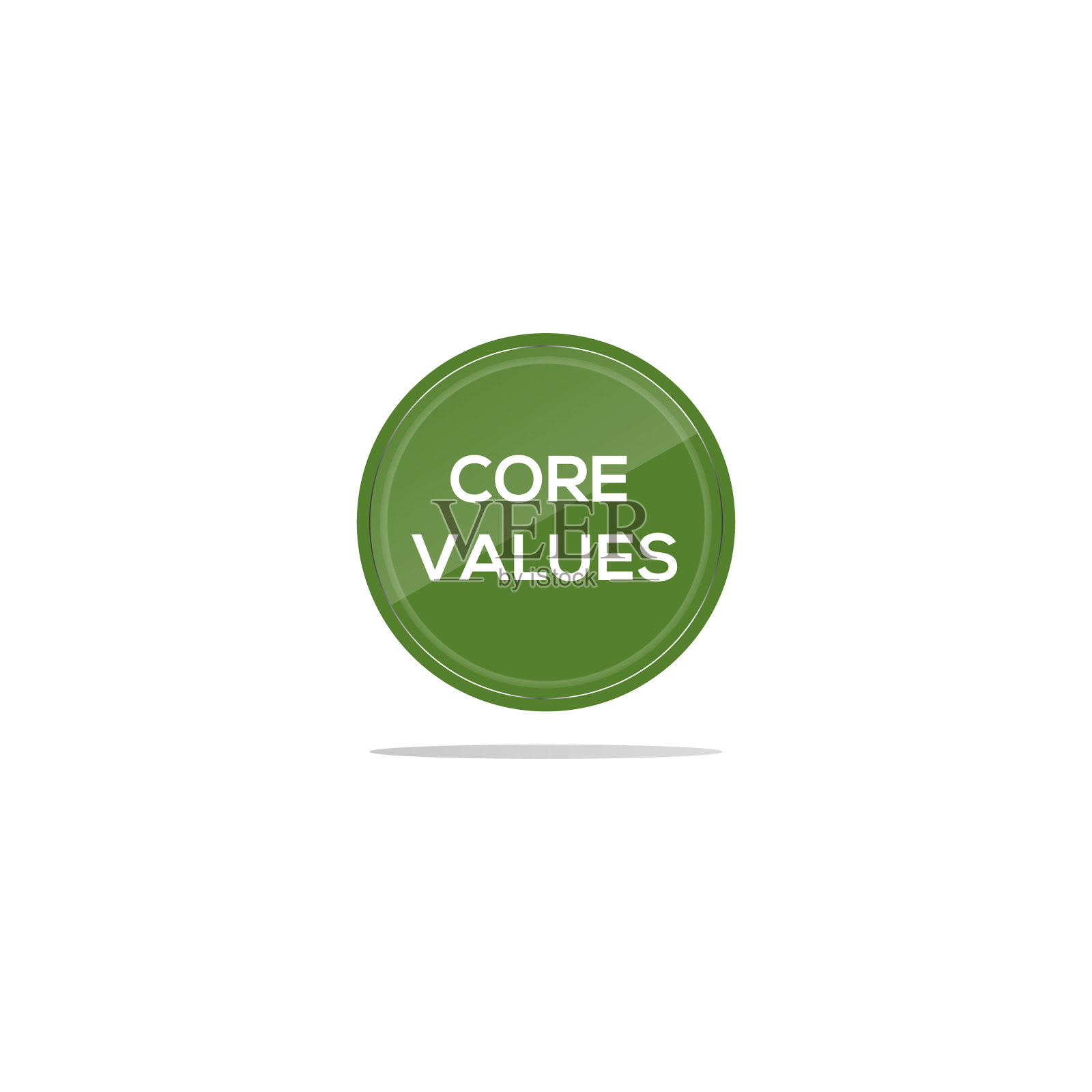 核心价值观招聘文字绿色圈插画图片素材