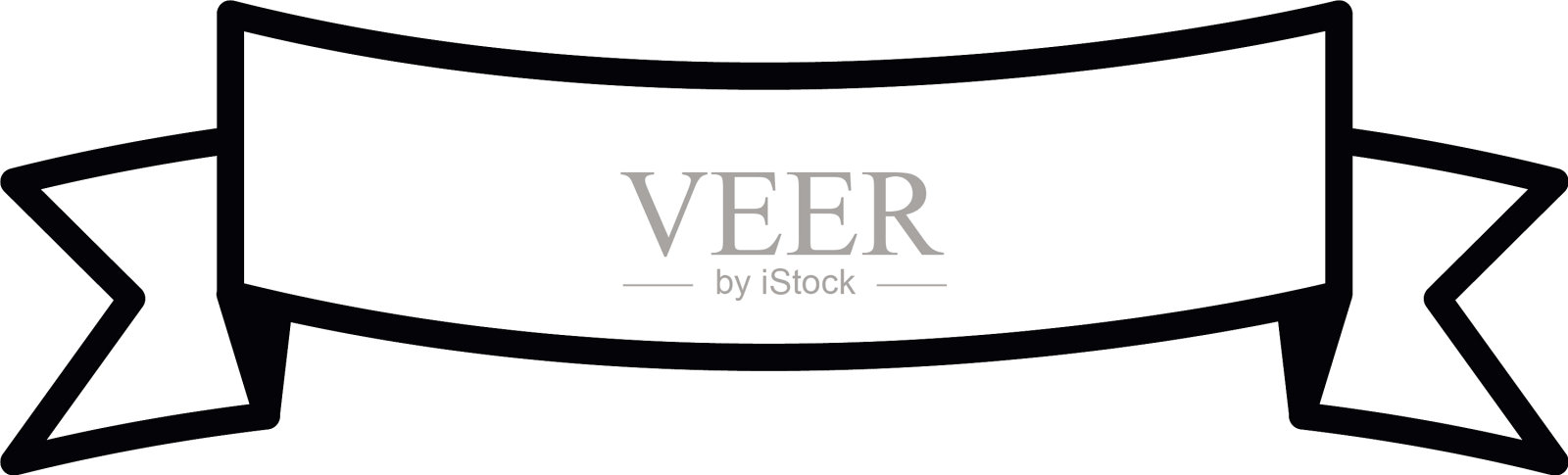 装饰丝带图标线条风格设计元素图片