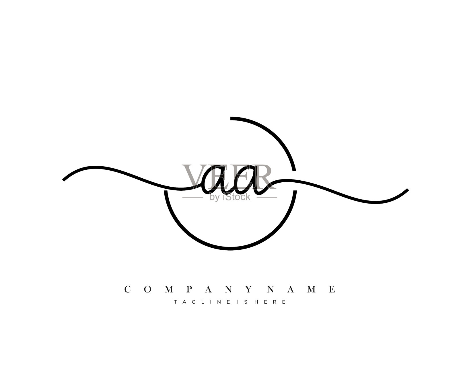 首字母标识插画图片素材