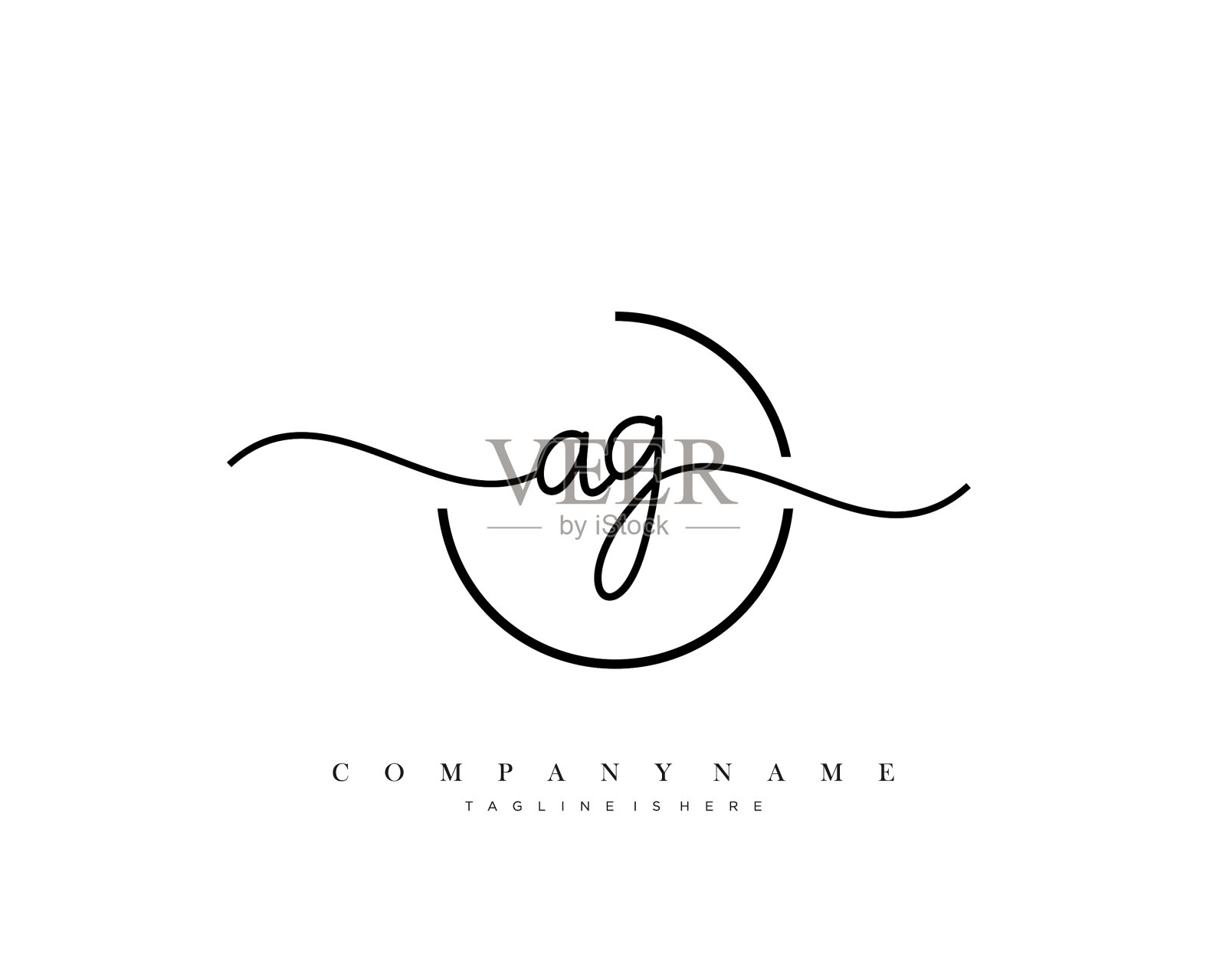 Ag初始手写标识插画图片素材