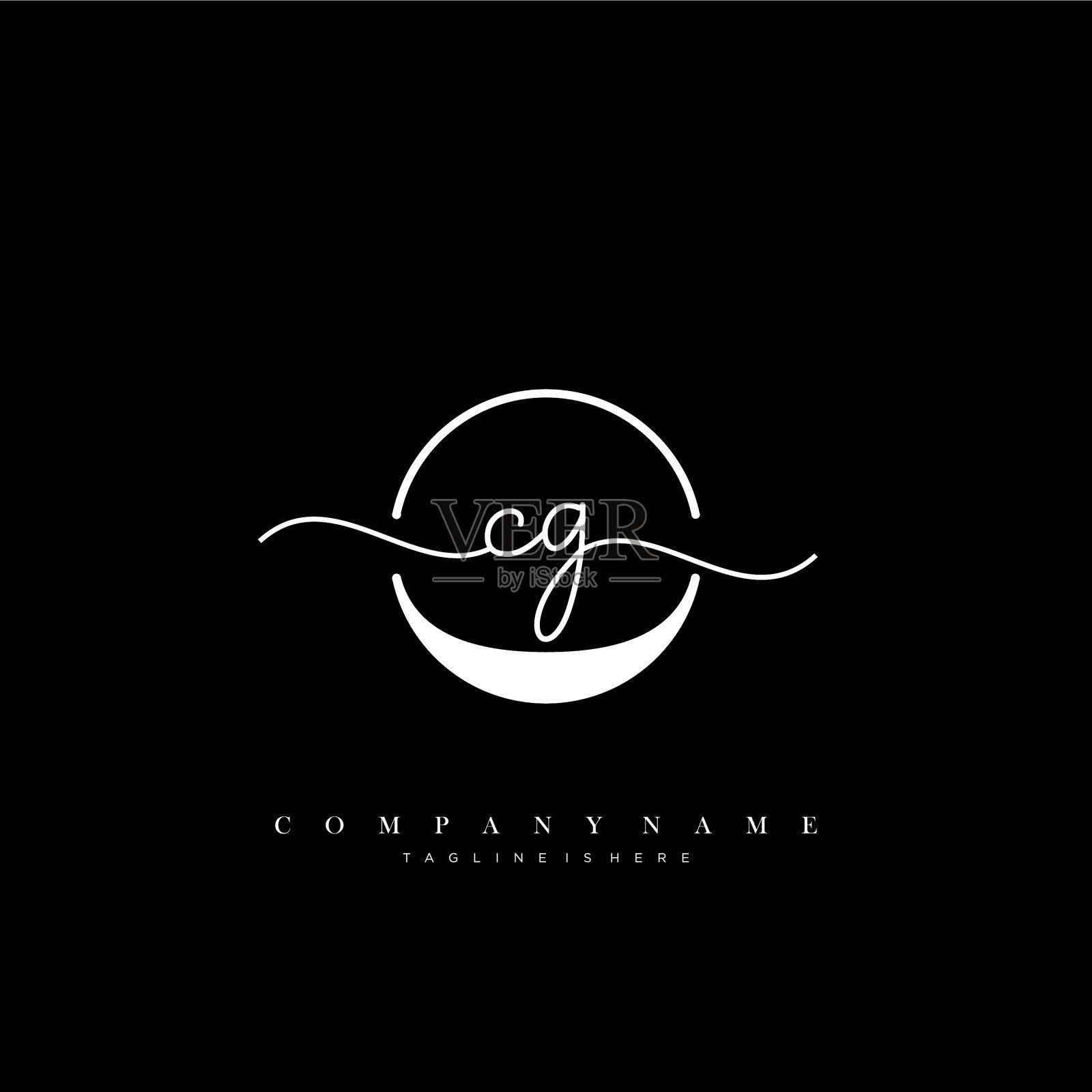 CG初始手写极简几何标志插画图片素材