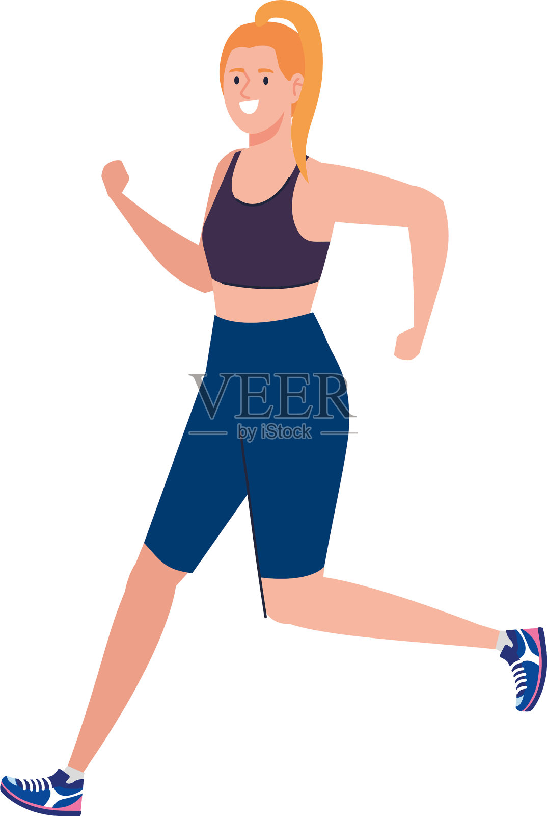 女子跑步运动，娱乐锻炼设计元素图片