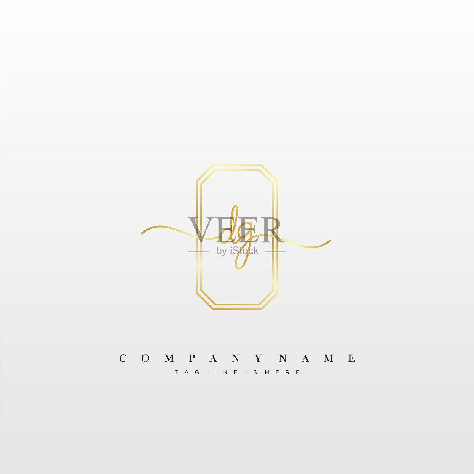 Dg最初的手写极简几何标志插画图片素材