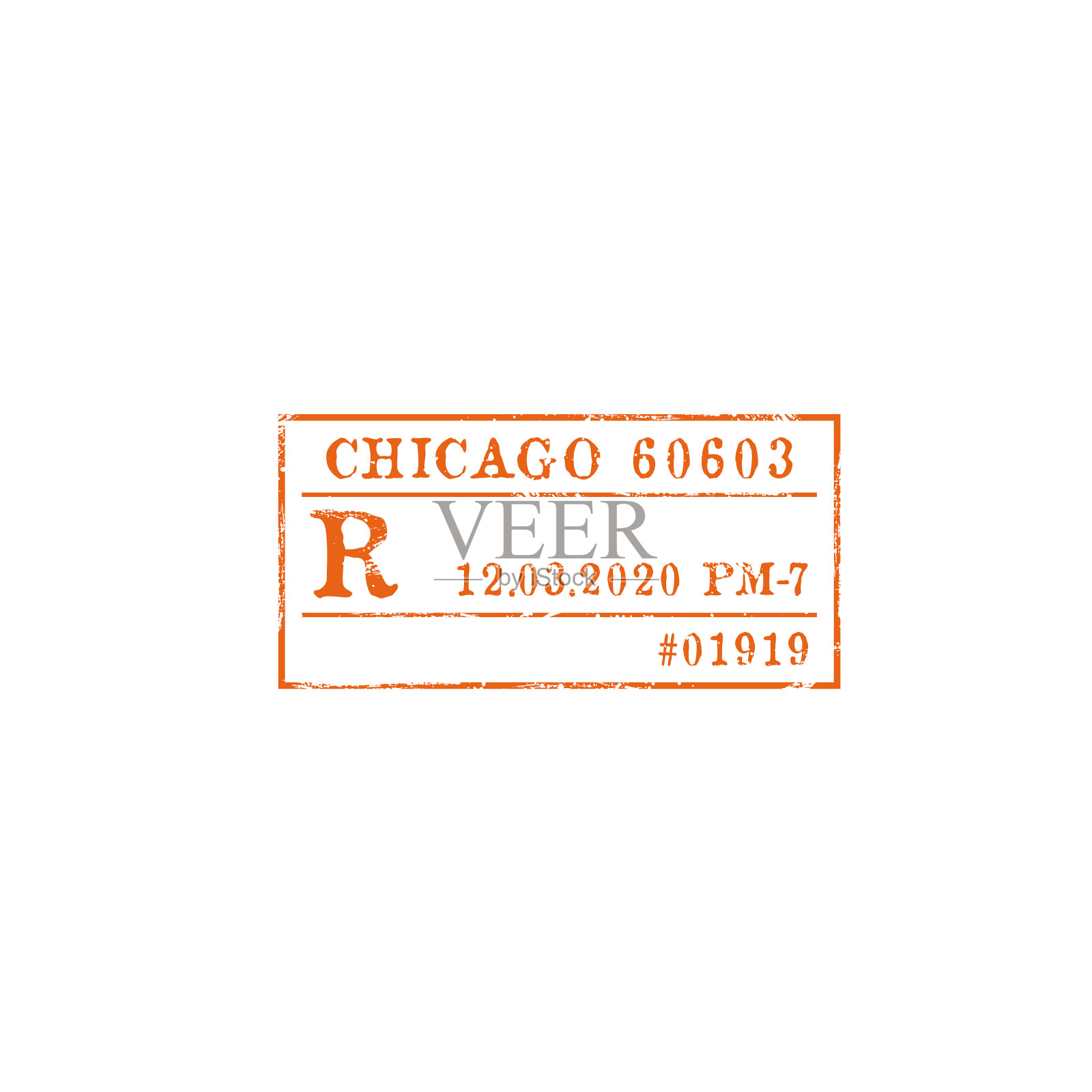 邮票芝加哥邮局孤立标记插画图片素材