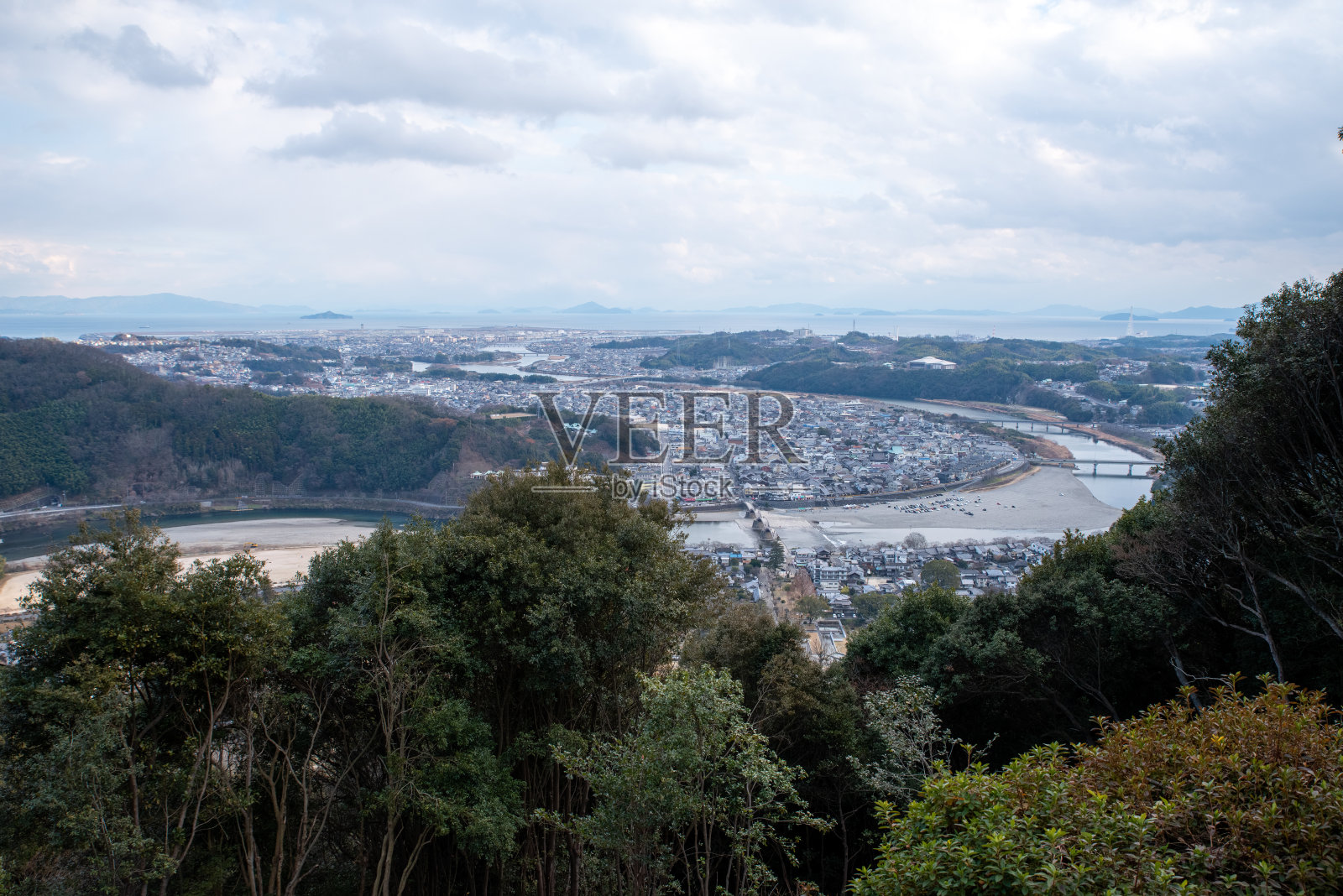 山口县岩国市的城市景观照片摄影图片