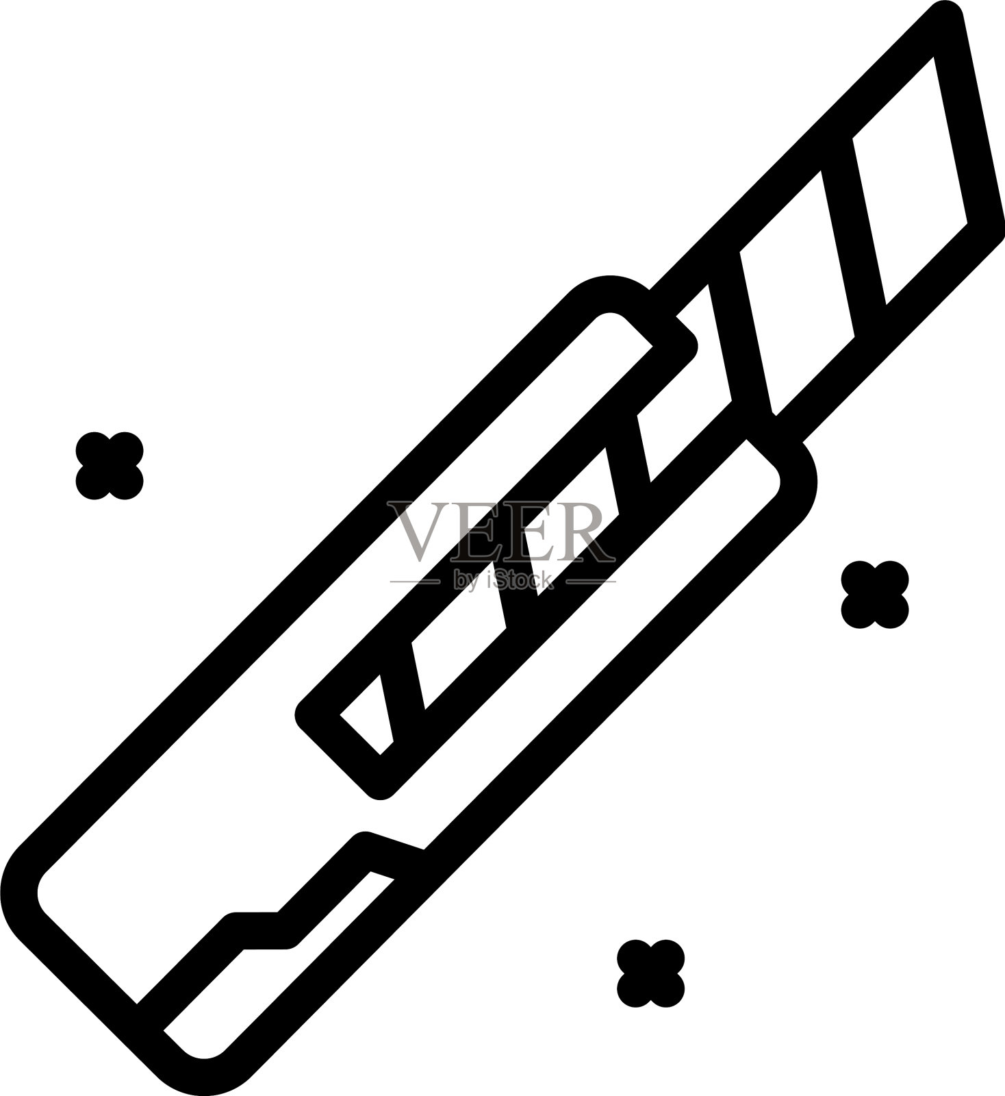 纸刀图标轮廓风格插画图片素材