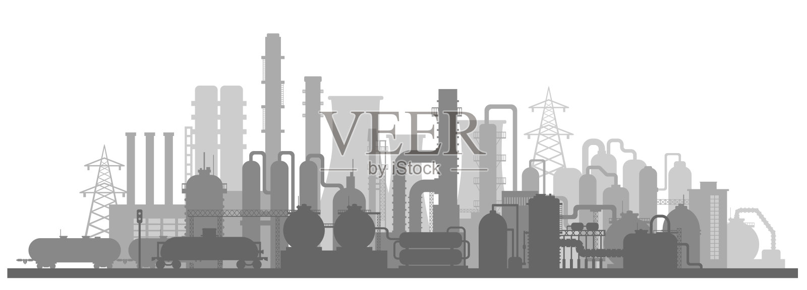 工业厂房及制造建筑背景插画图片素材