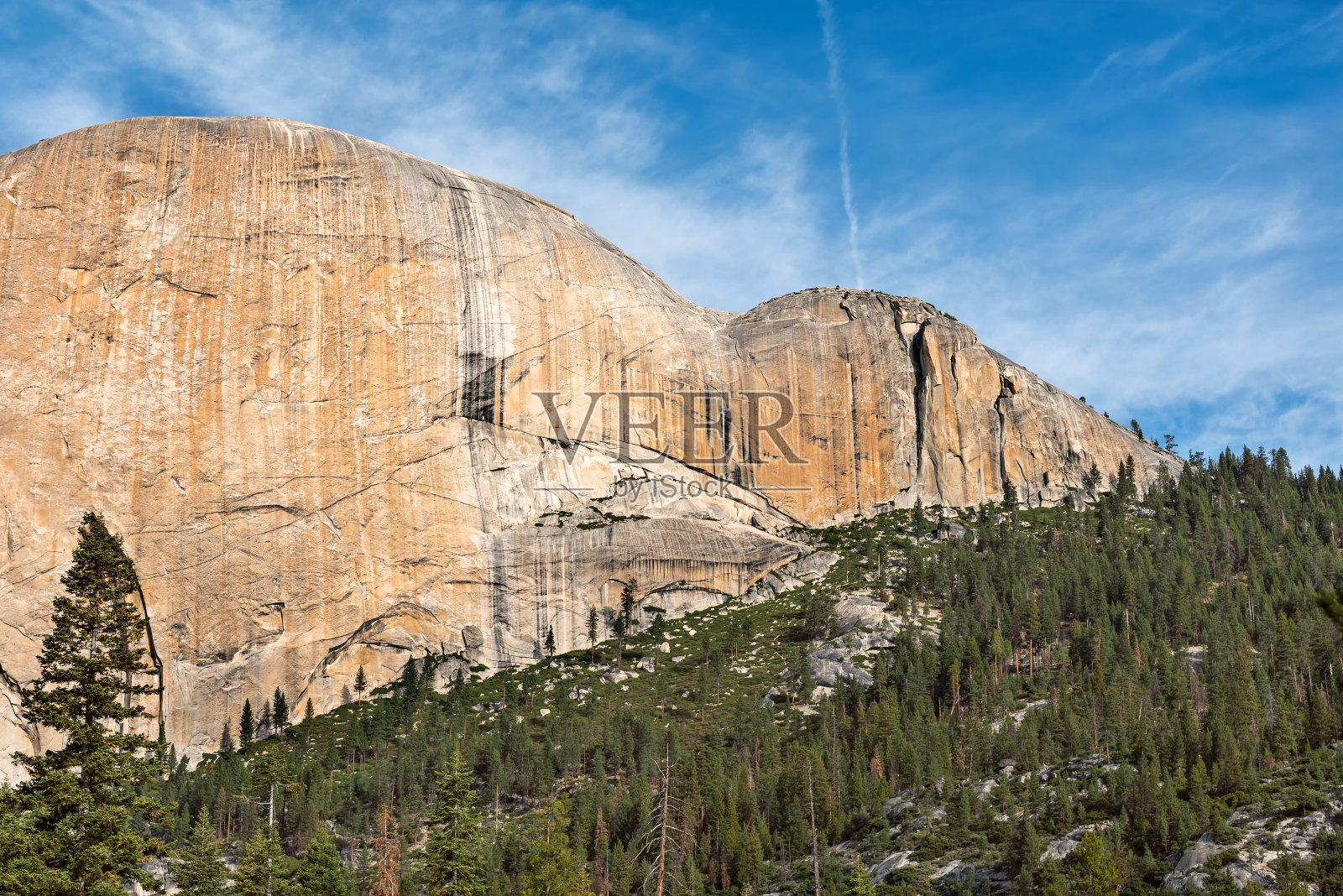 通往约塞米蒂国家公园半圆顶的小径上的风景，美国加利福尼亚州照片摄影图片