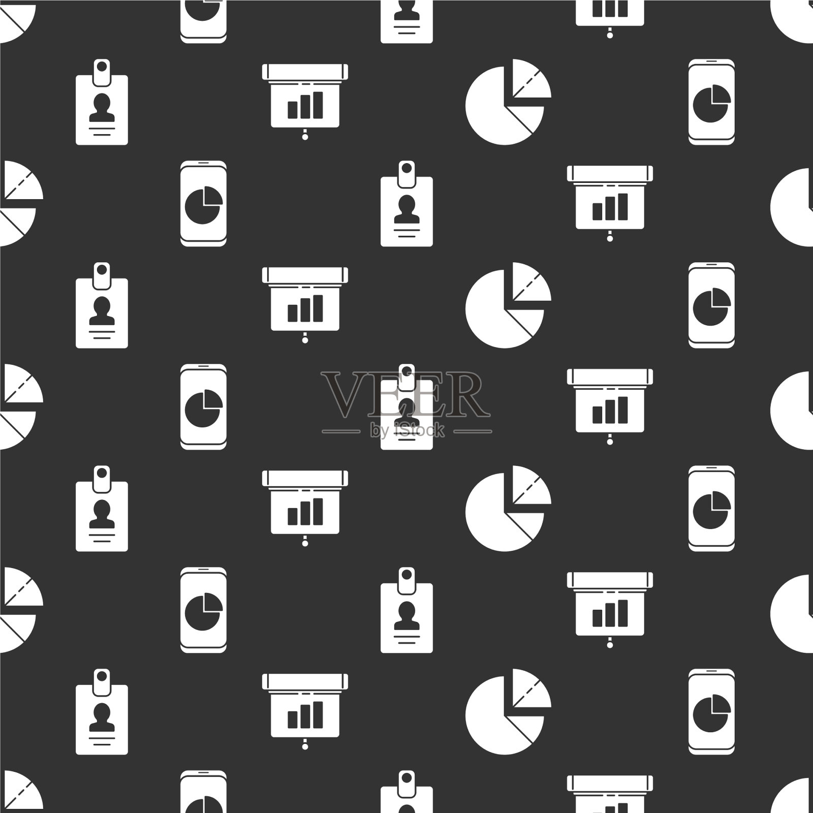 用图形设置饼图信息图手机图标素材