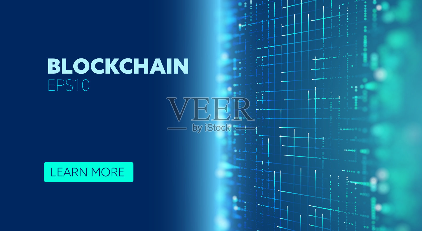 区块链向量抽象背景。虚拟加密货币比特币概念。物联网数据网络设计模板素材