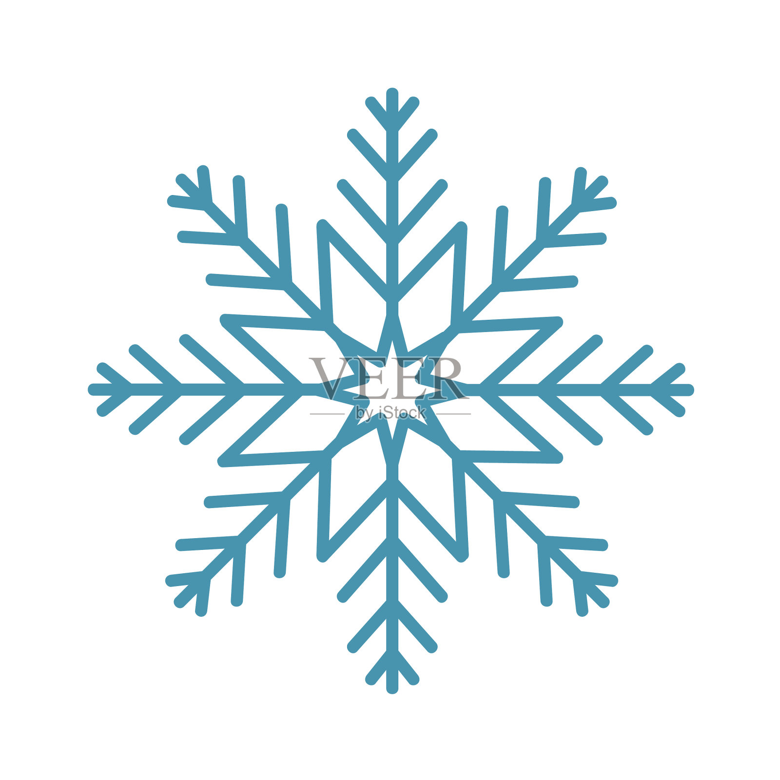 冬天雪花结晶体圣诞雪花形状插画图片素材