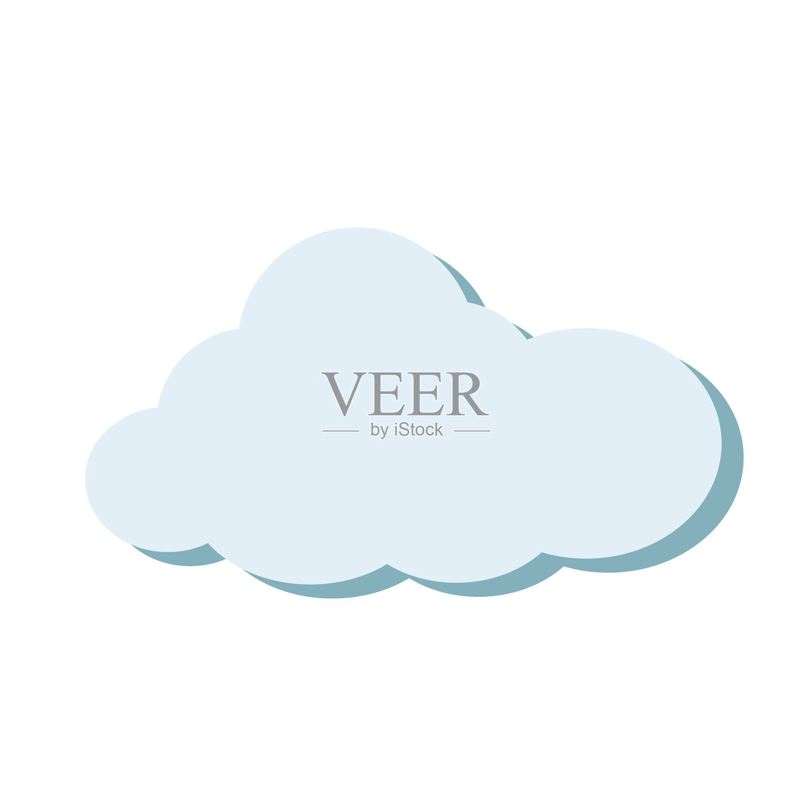 灰色的云图标在蓝天为设计元素插画图片素材