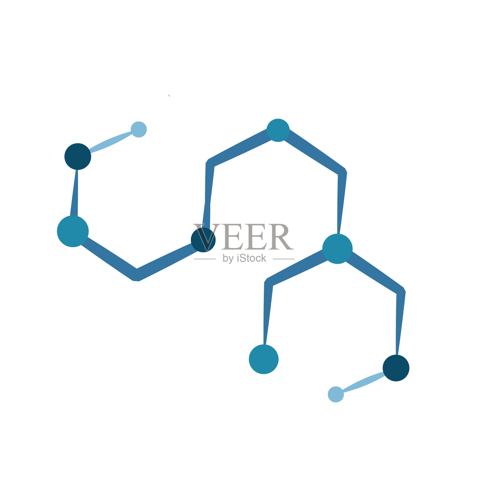 六角形分子徽章分子结构标志插画图片素材