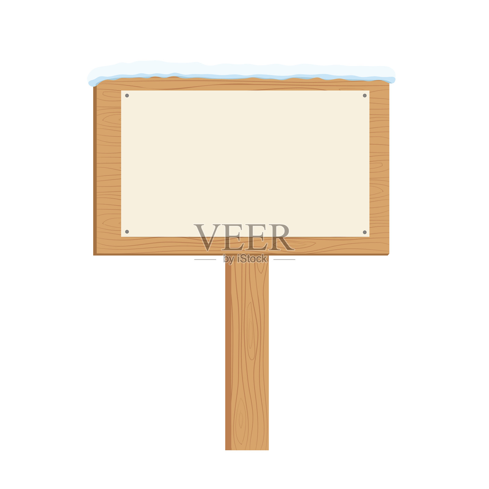 木制圣诞信息板与纸上插画图片素材