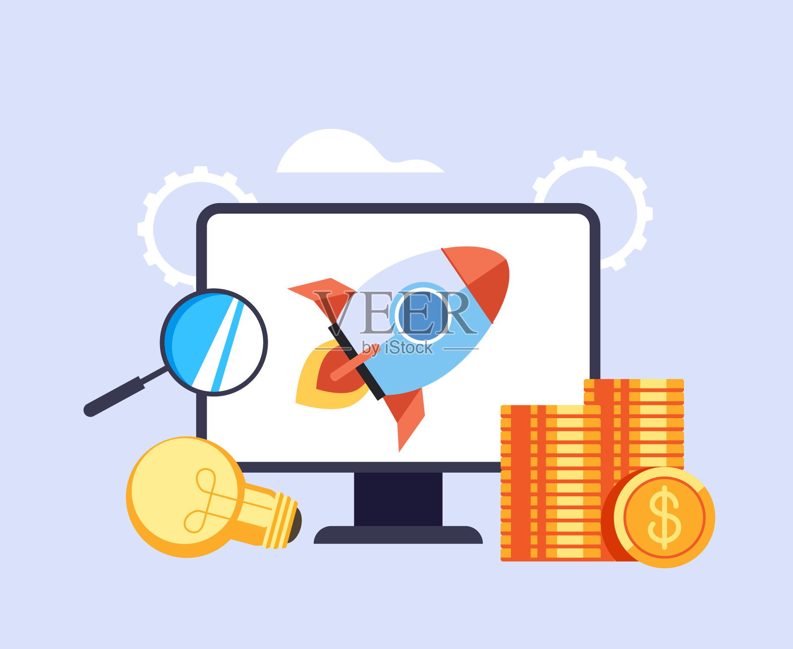 商业战略启动新的项目概念。矢量图形设计抽象插图插画图片素材