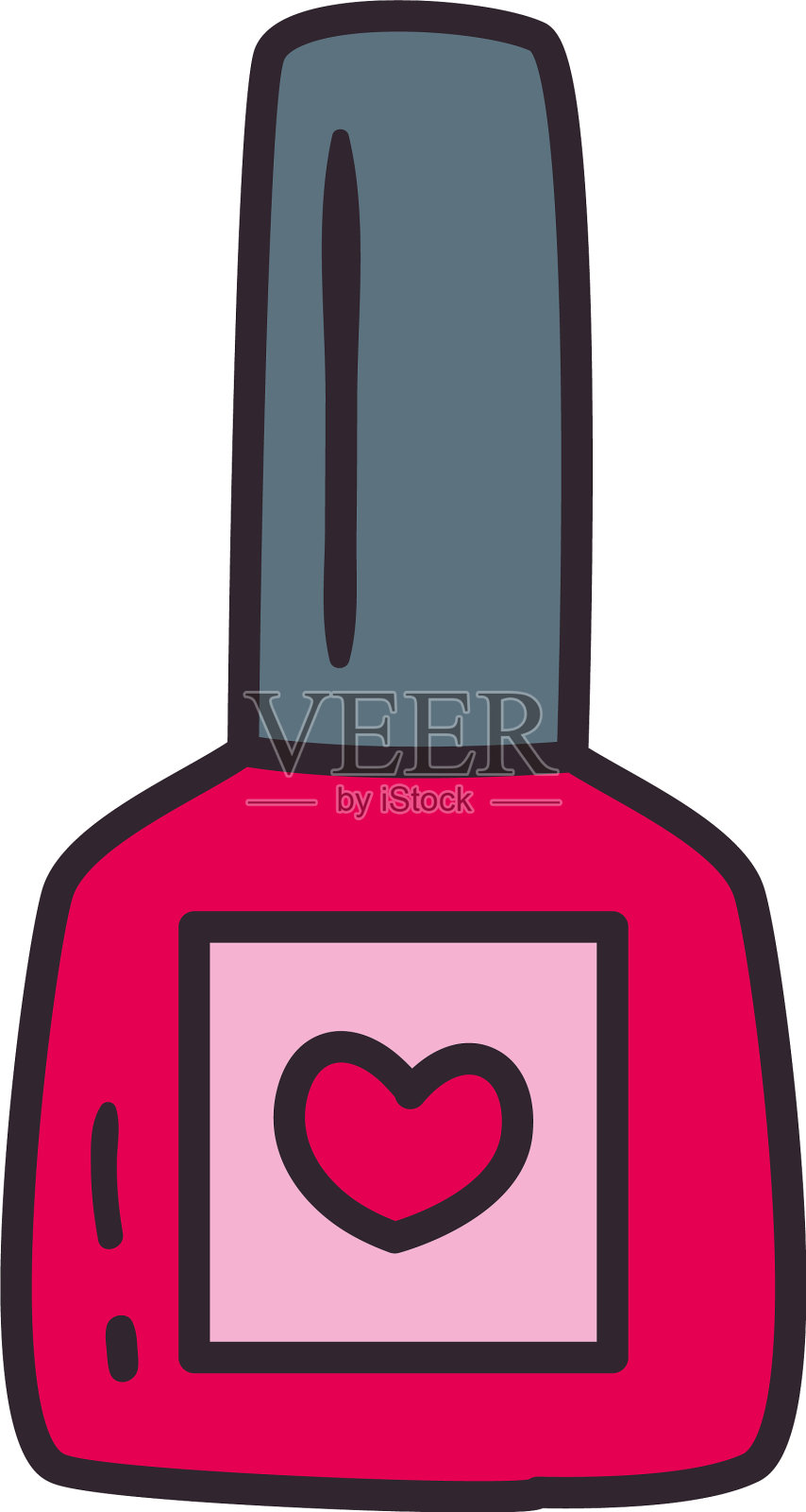 指甲油线和填充风格图标设计设计元素图片