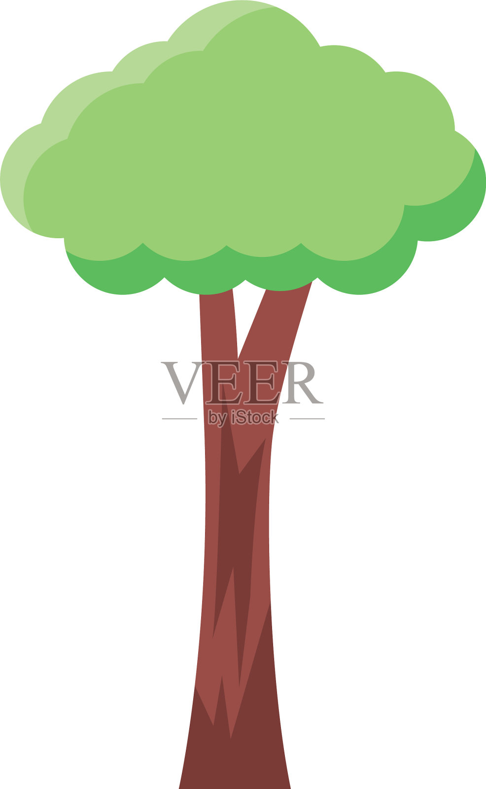 分枝树平面风格的图标设计元素图片