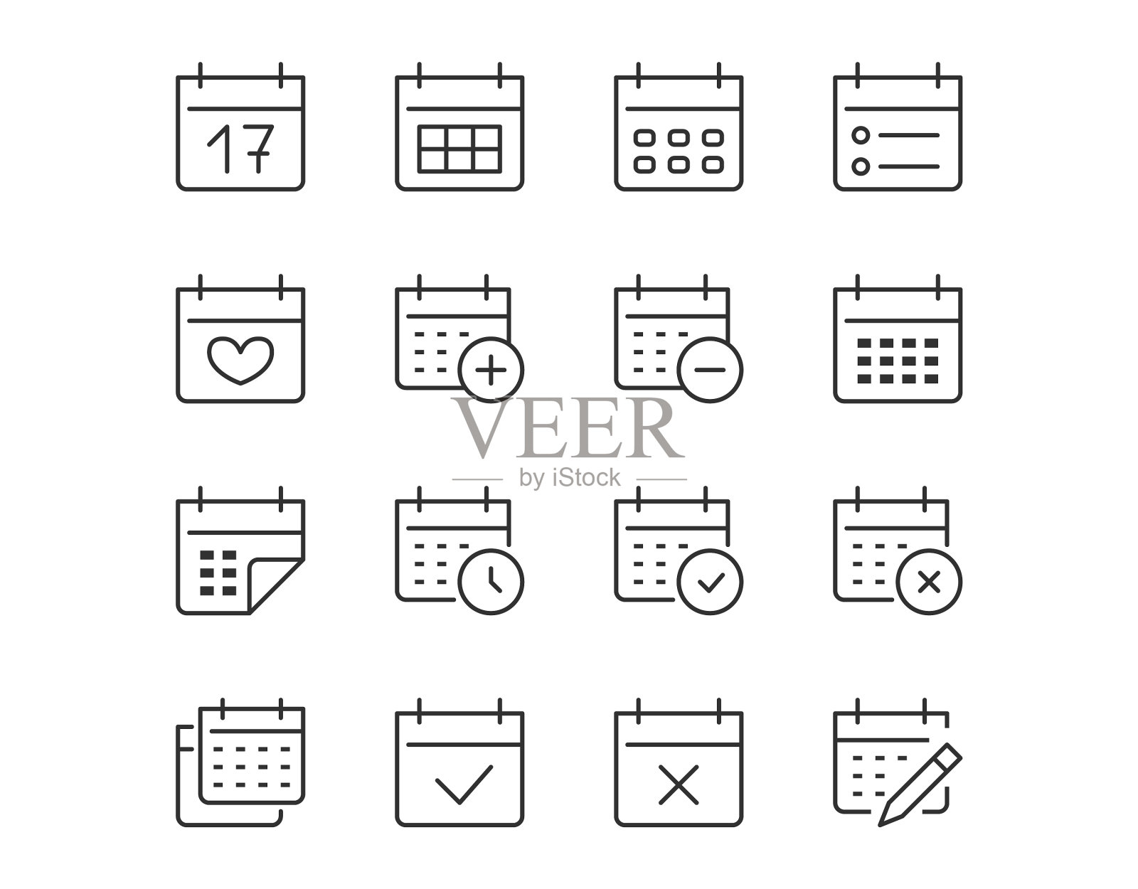 日历细线图标最小图标素材