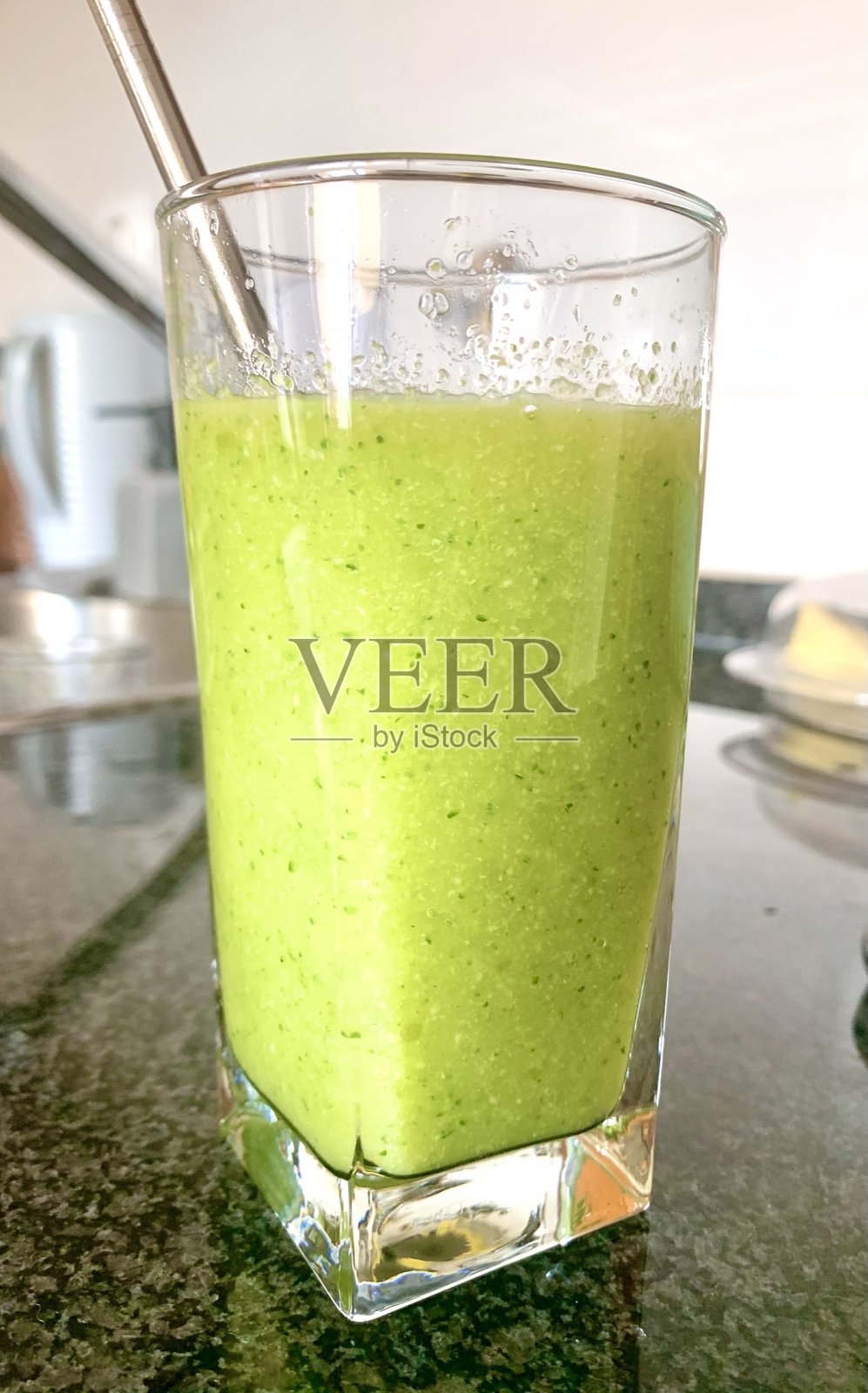 绿色自制的奶昔照片摄影图片