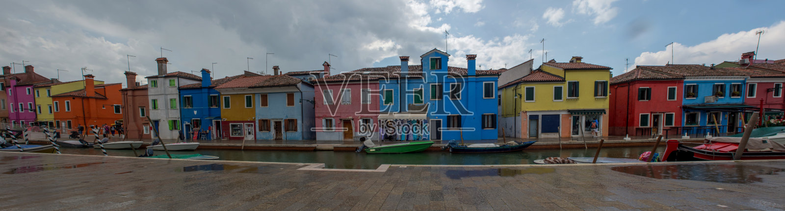 布拉诺和它的小运河和浪漫的小巷照片摄影图片