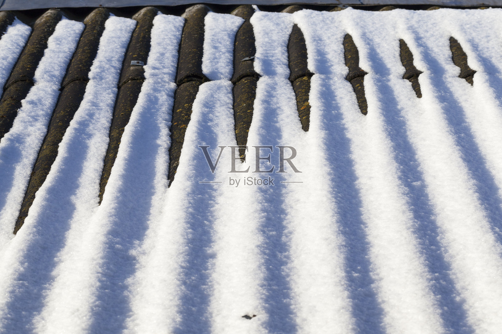 屋顶上的白雪照片摄影图片