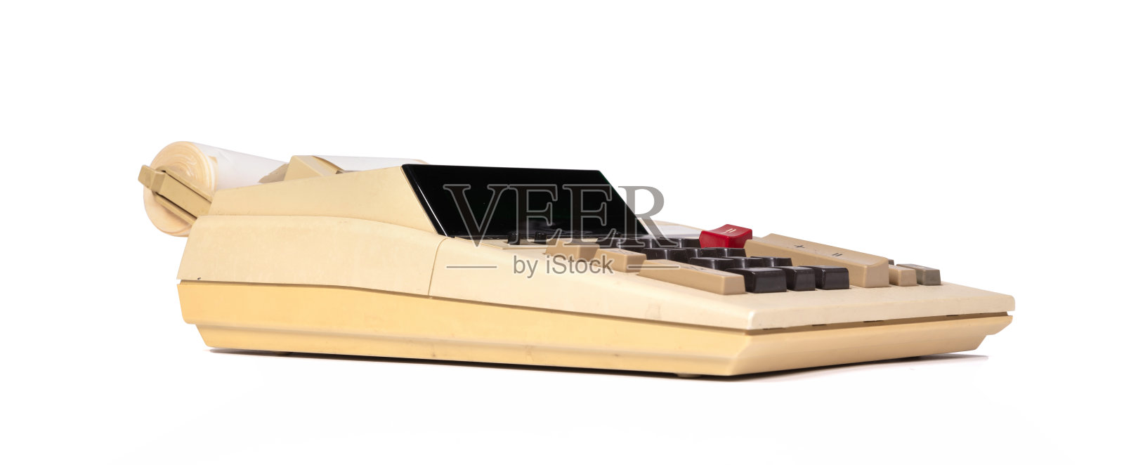 老式计算器，孤立在白色背景上照片摄影图片