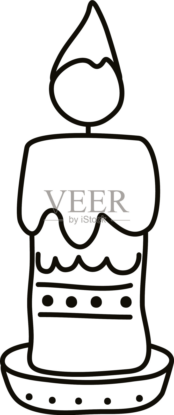 蜡烛火火焰线条风格图标设计元素图片